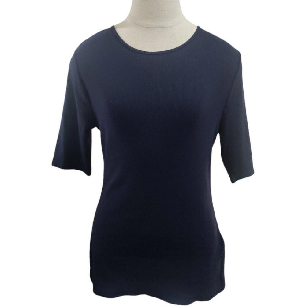 Banana Republic CT1828 Banana Republic Navy Ribbed Top M Size M / US 6-8 / IT 42-44 - 1 Thumbnail
