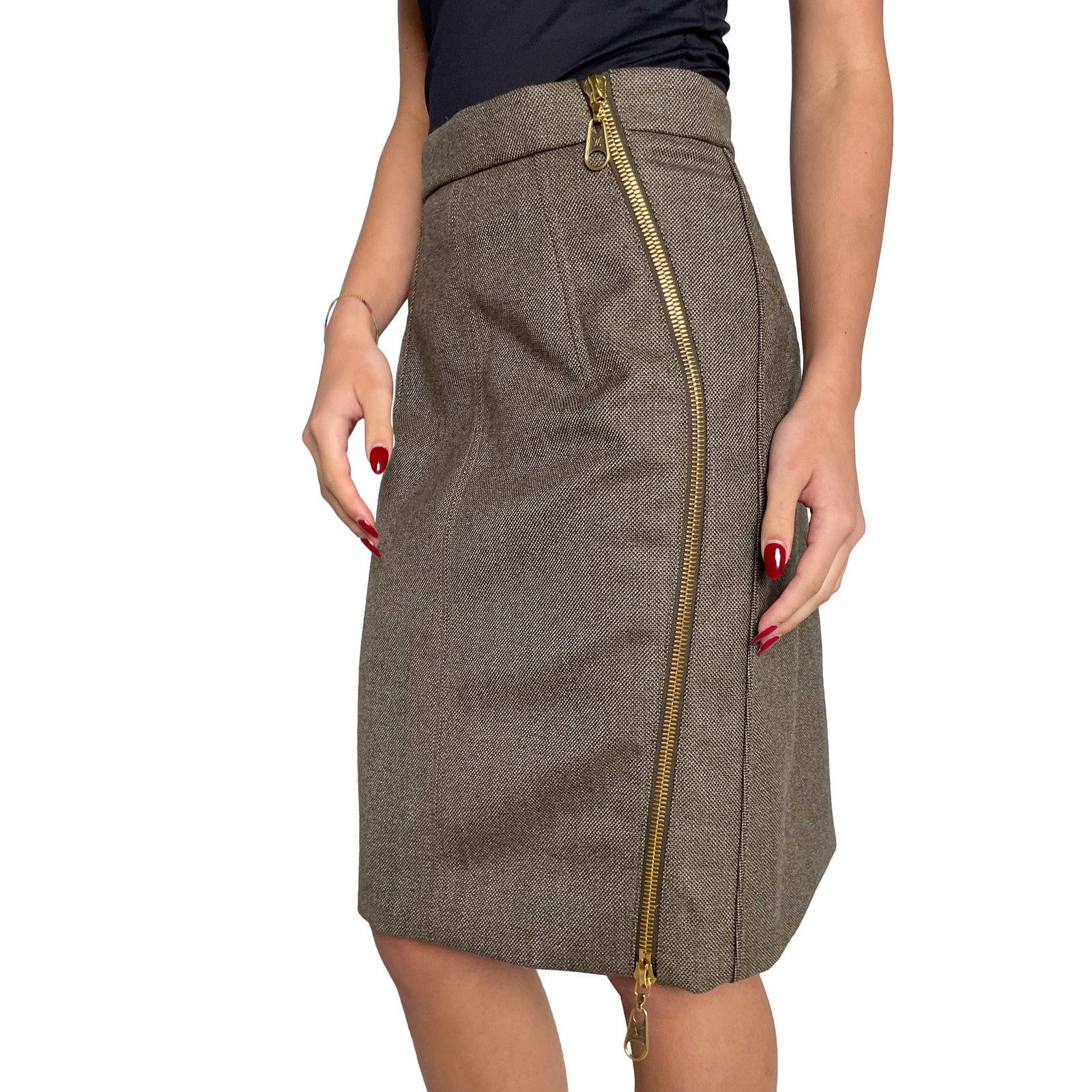 Louis Vuitton Beige Tweed Mini Skirt Size 27" / US 4 / IT 40 - 1 Thumbnail