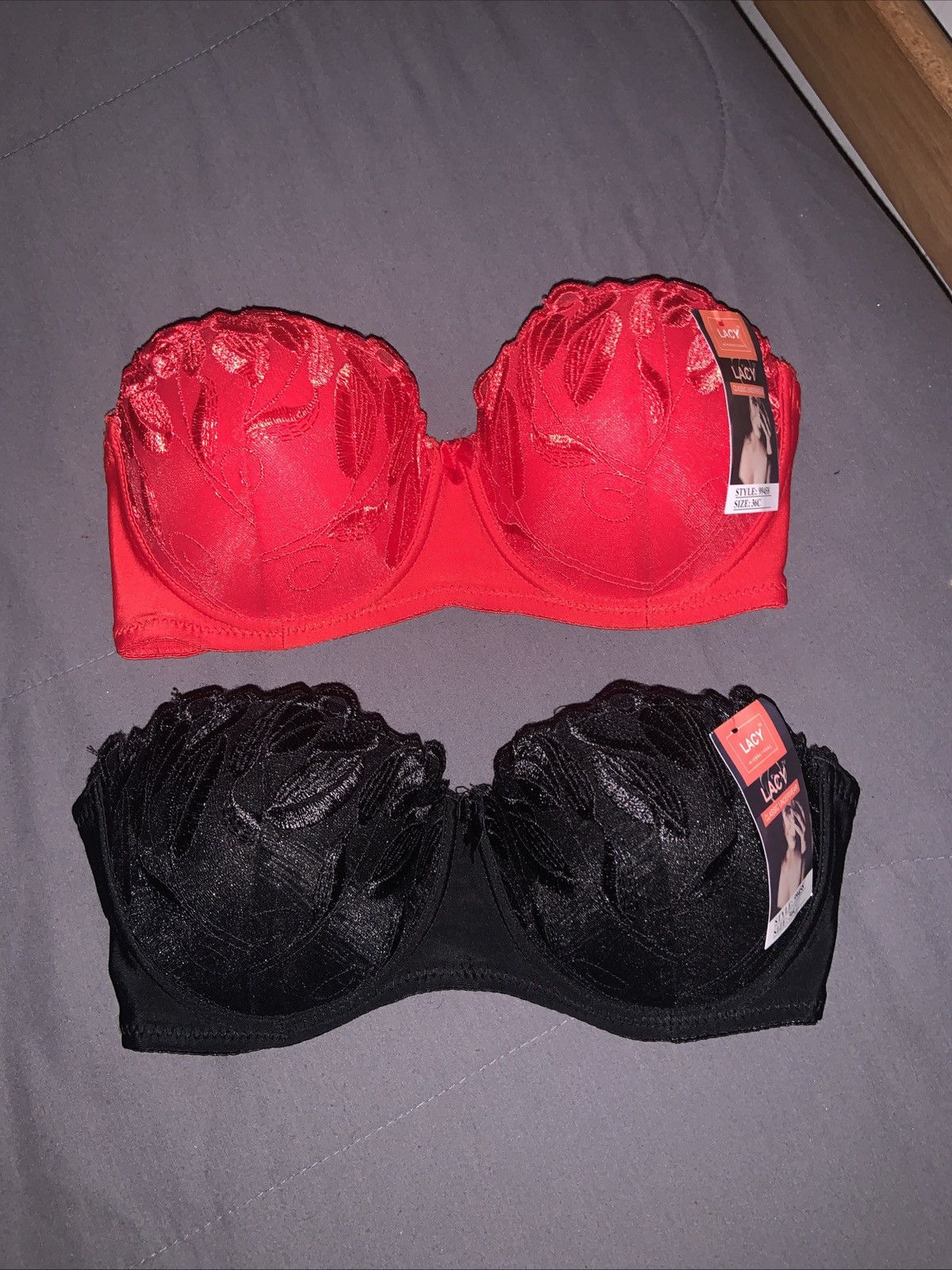 Other 2 New Women’s Bra - 36C - NO STRAPS - Black & Red Bundle Size ONE SIZE - 1 Thumbnail