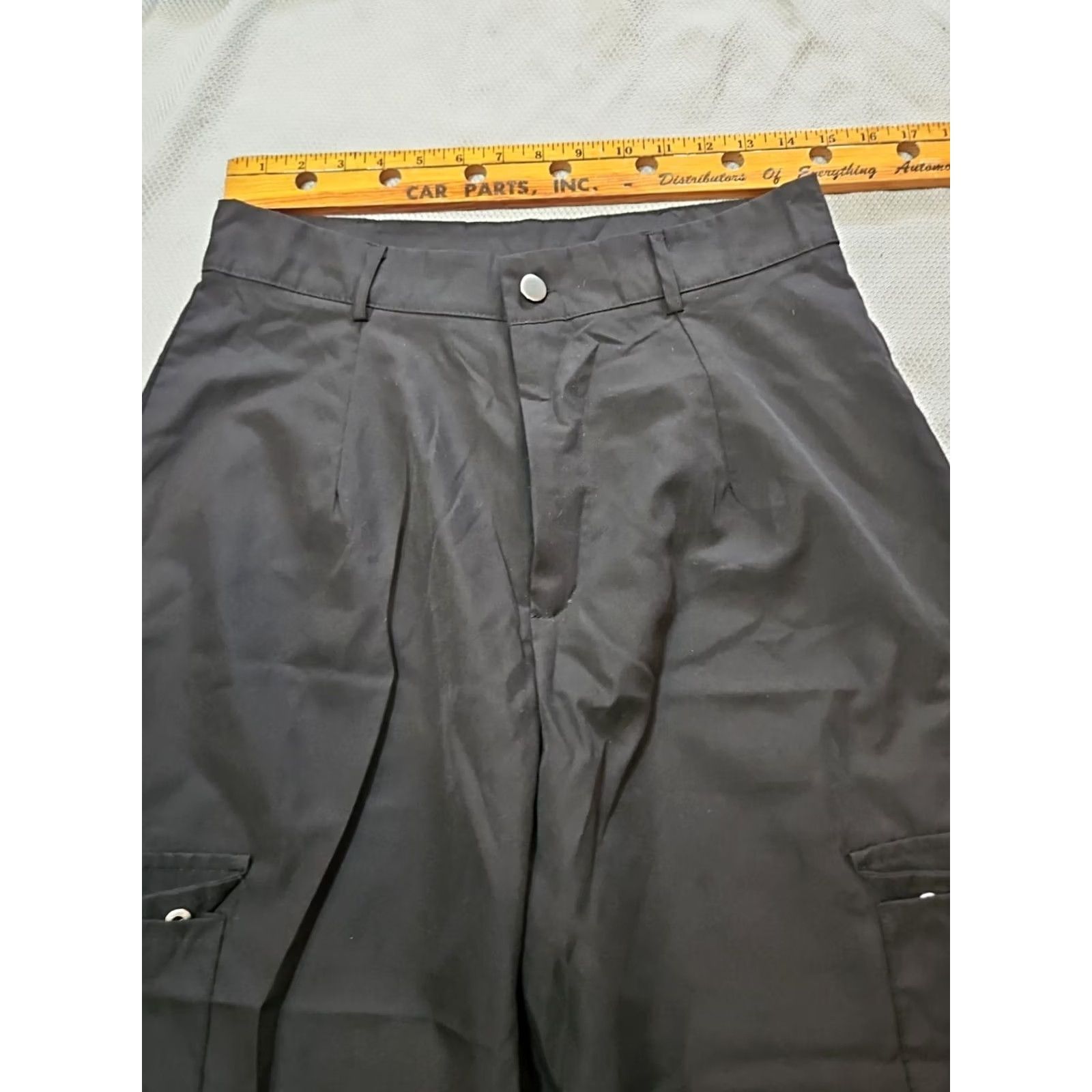 Shein SheIn Pants Womens L Black Cargo Pocket Lightweight Baggy Casual Trouser Ankle Size 36" / US 14 / IT 50 - 2 Thumbnail