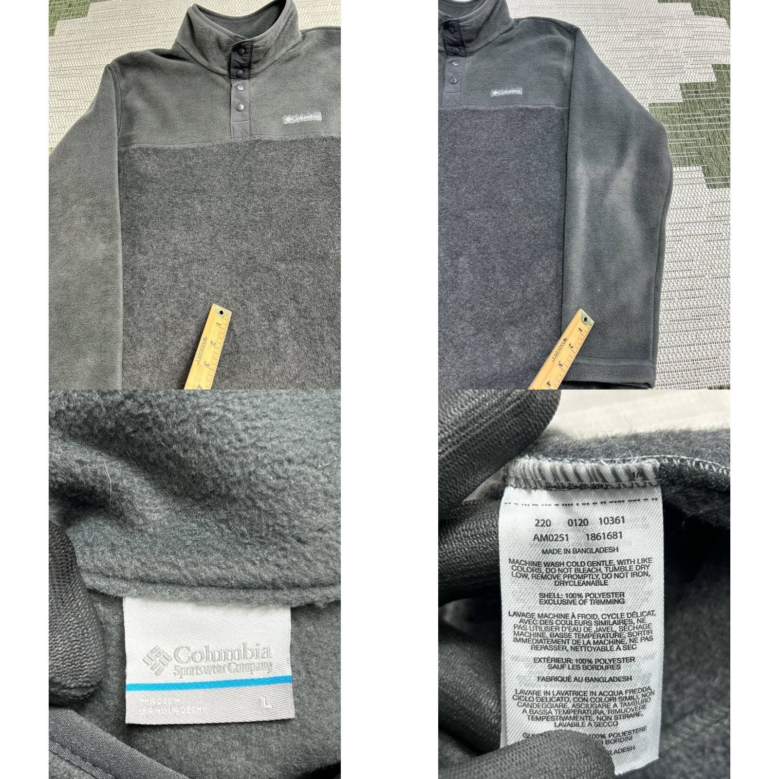 Vintage Columbia Steens Mountain Jacket Mens Large Gray Fleece Warm Winter Half Snap II Size US L / EU 52-54 / 3 - 8 Thumbnail