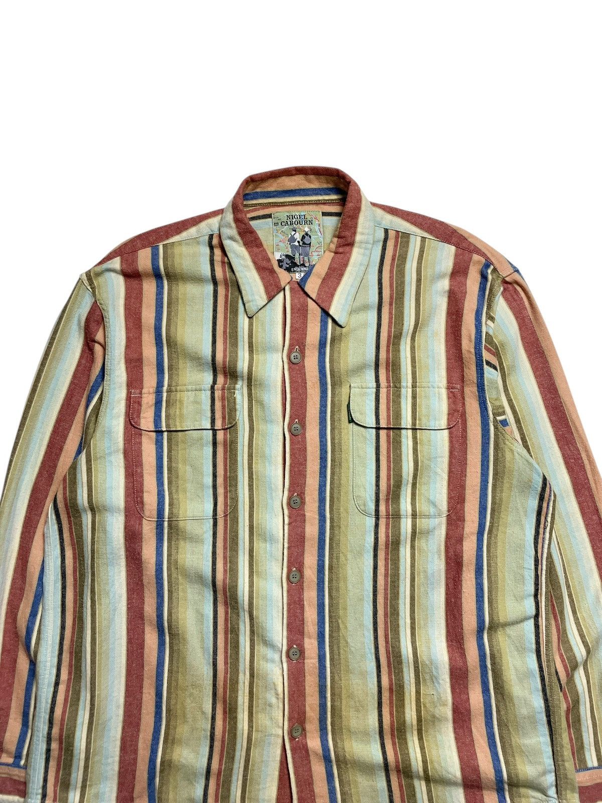 Nigel Cabourn 1990’s Nigel Cabourn - Stripe Long Shirt Size US XL / EU 56 / 4 - 2 Thumbnail