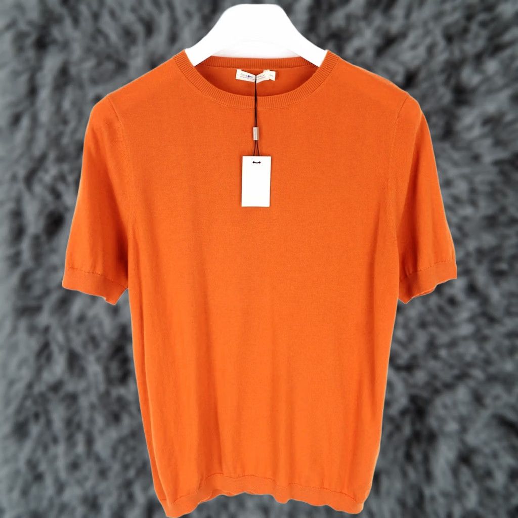 Suitsupply SUITSUPPLY Olympics T-Shirt Women's 2XL Merino Wool Blend Knit Short Sleeve Orange Size XXL / US 16-18 / IT 52-54 - 1 Thumbnail