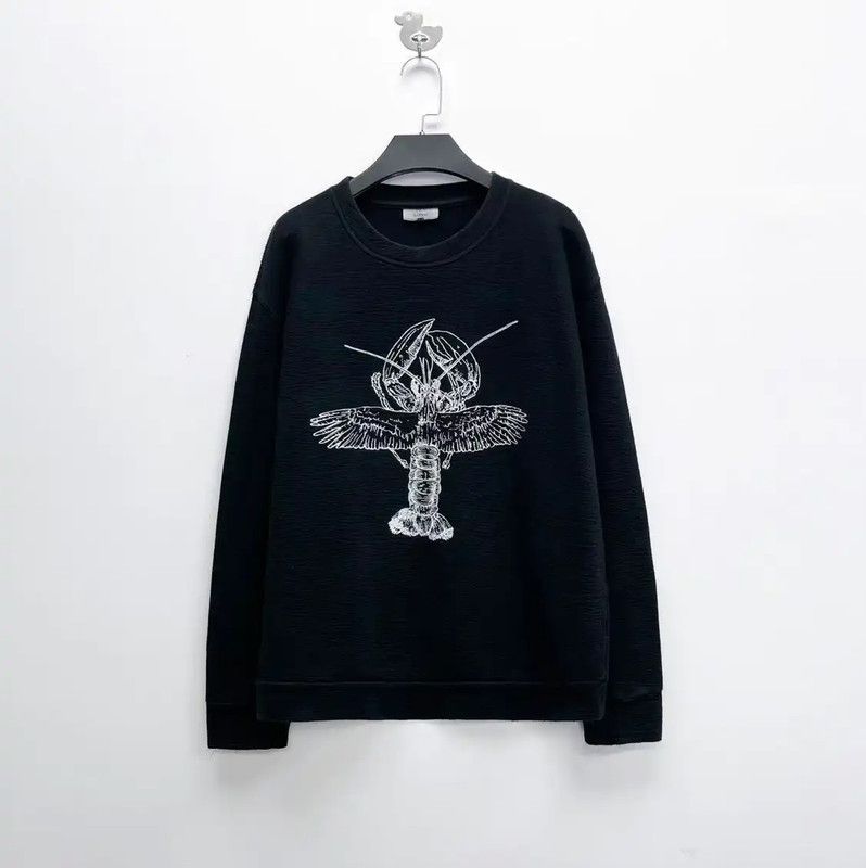 Lanvin Lanvin Black Cotton Logo Short Sleeve Sweatshirt 0089 Size US M / EU 48-50 / 2 - 1 Thumbnail