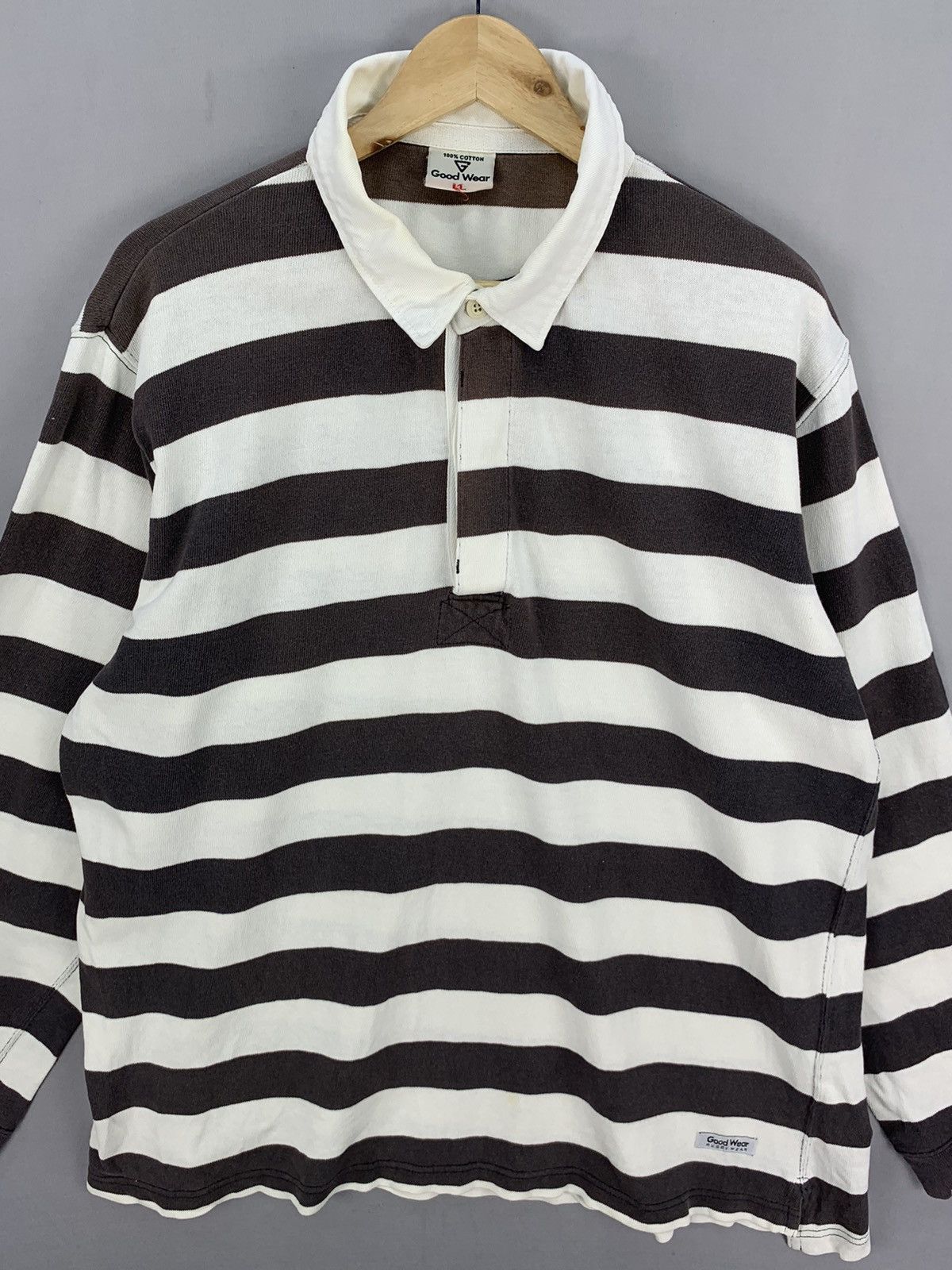 NFL Vintage 90s Stripe Long Sleeve Rugby Polo Shirt Size US XXL / EU 58 / 5 - 2 Thumbnail