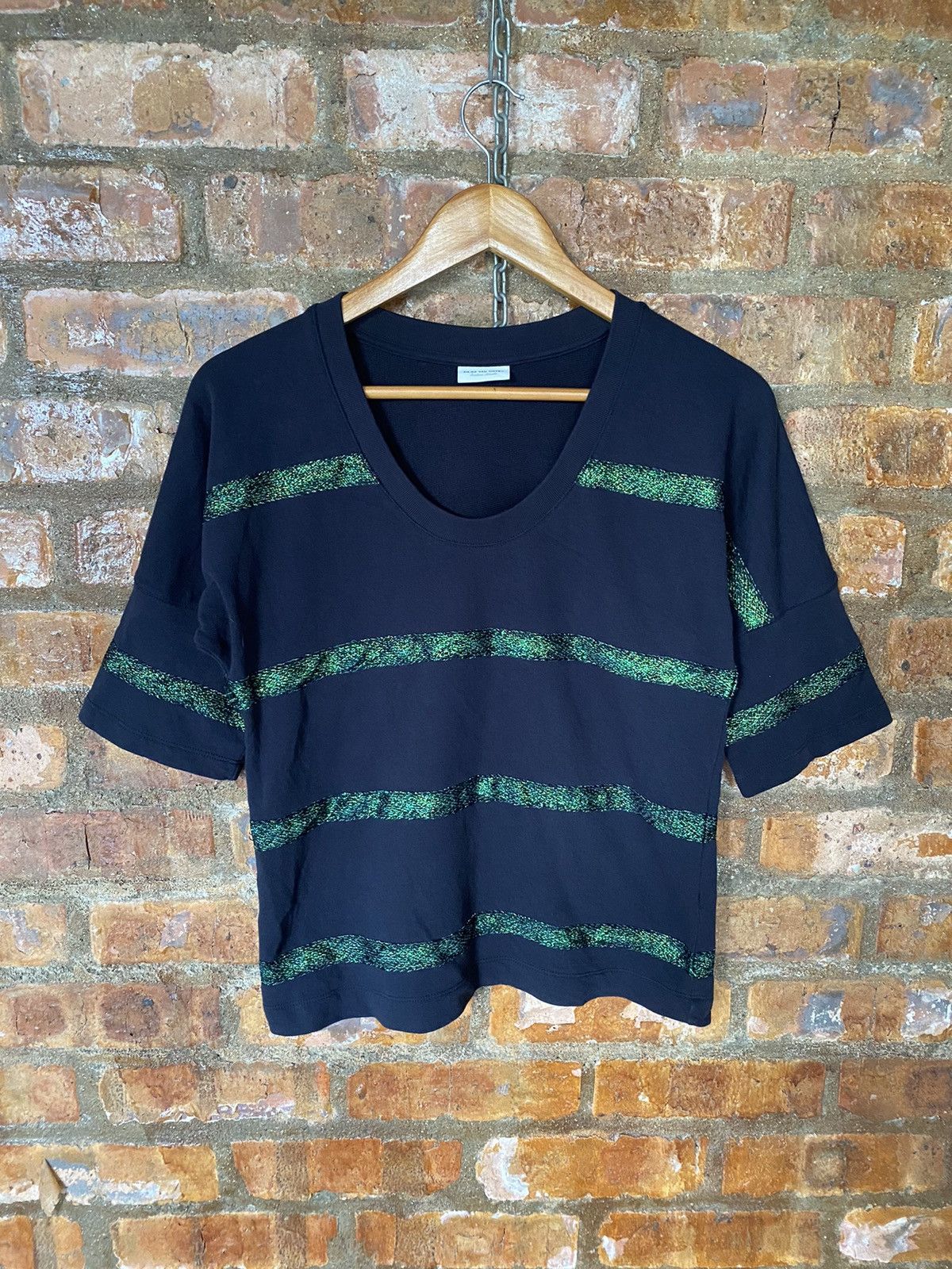 Dries Van Noten Embroidered green stripes sweat cotton 3/4 sleeves Size US S / EU 44-46 / 1 - 2 Thumbnail