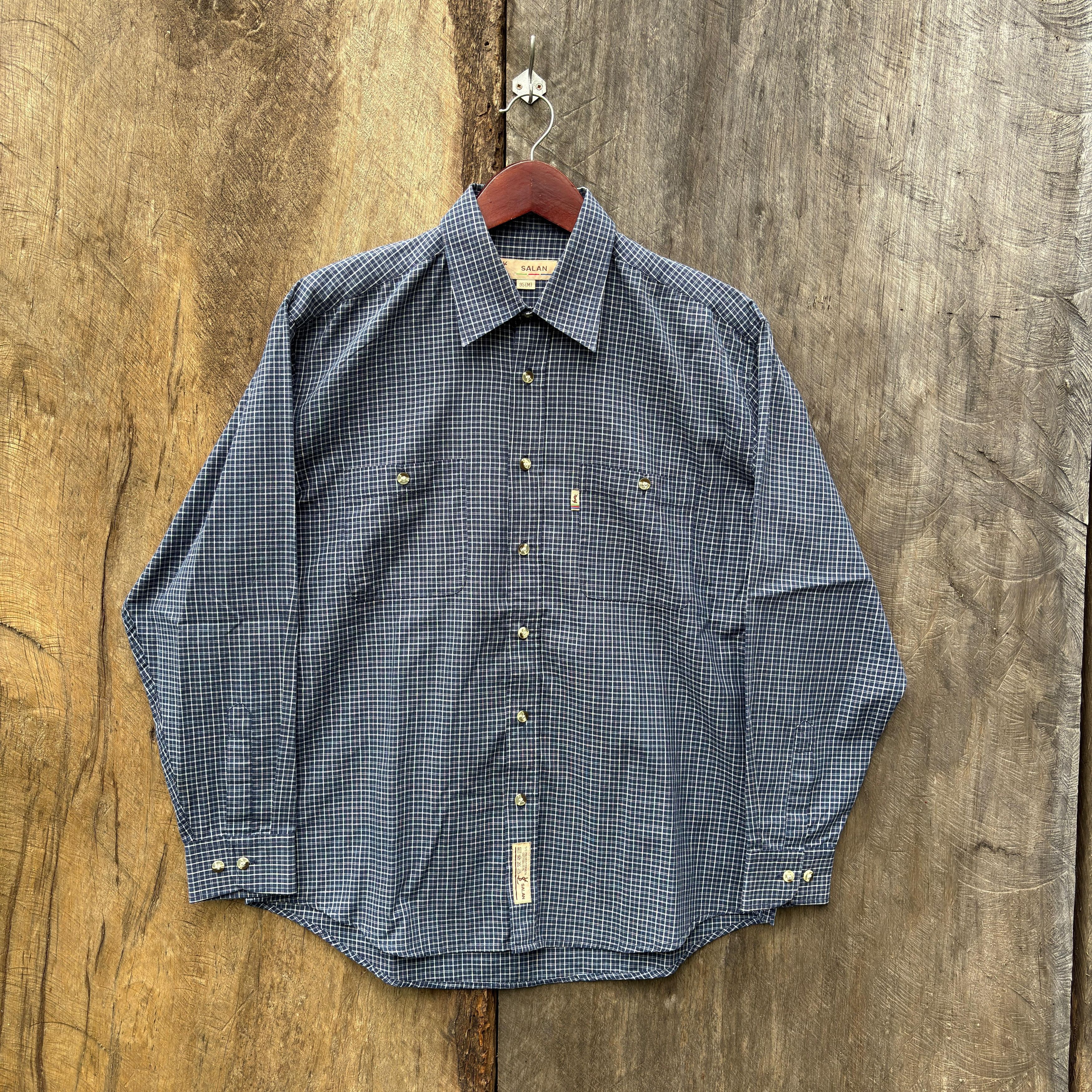Yves Saint Laurent Vtg 90's Ysl Salan Button Up Plaid Shirt Size US M / EU 48-50 / 2 - 1 Thumbnail