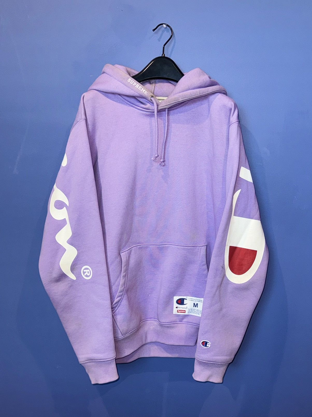 Champion hoodie x supreme clearance