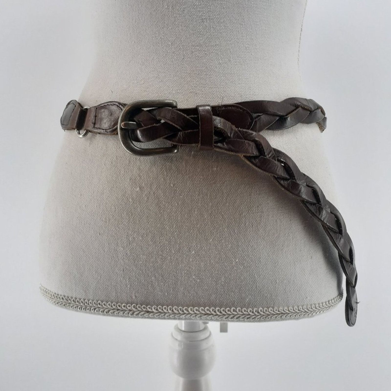 Other Hollister California Women's Brown Braided Leather Belt M L Size ONE SIZE - 1 Thumbnail