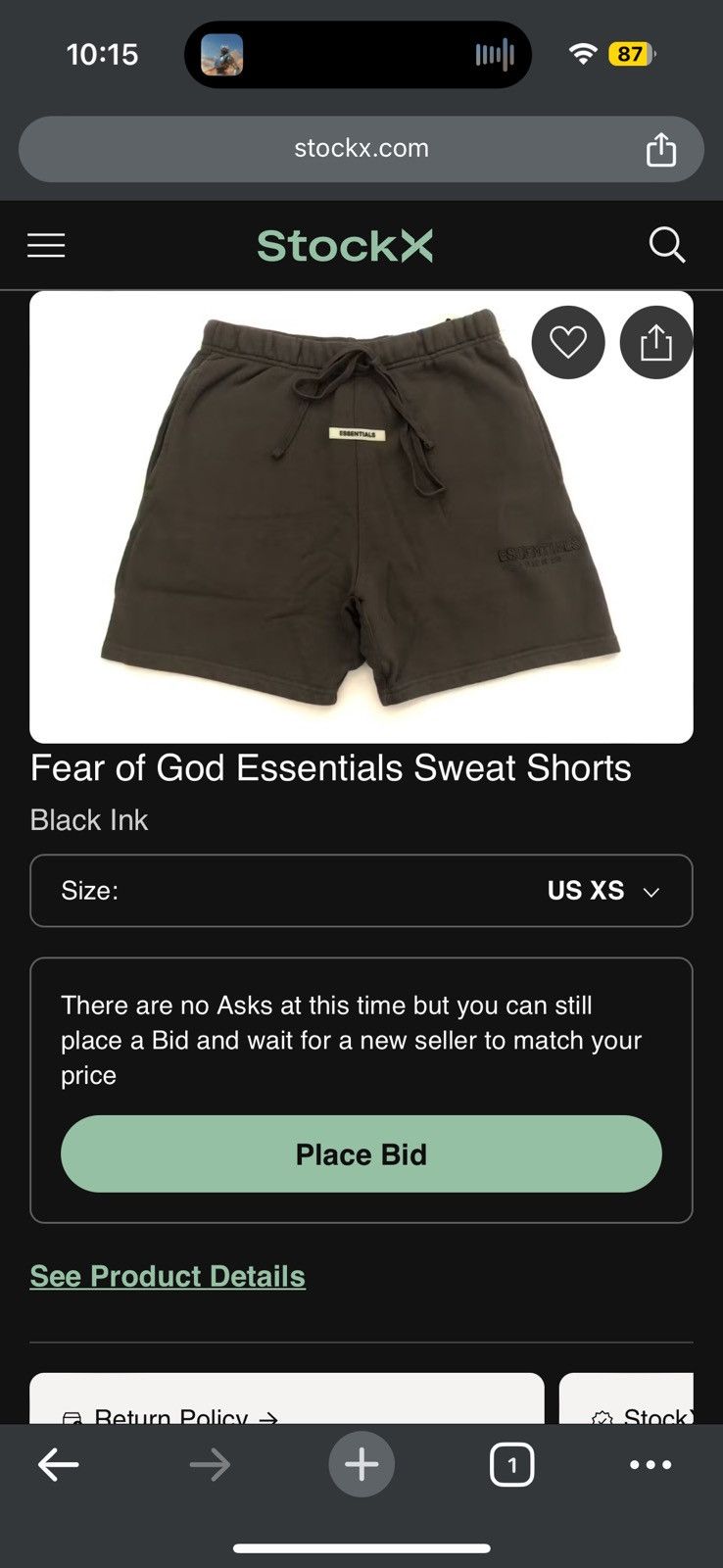 Fear of God 🔥OG Fear of God Essentials Sweat Shorts SZ XS Black Ink Size US 32 / EU 48 - 12 Thumbnail