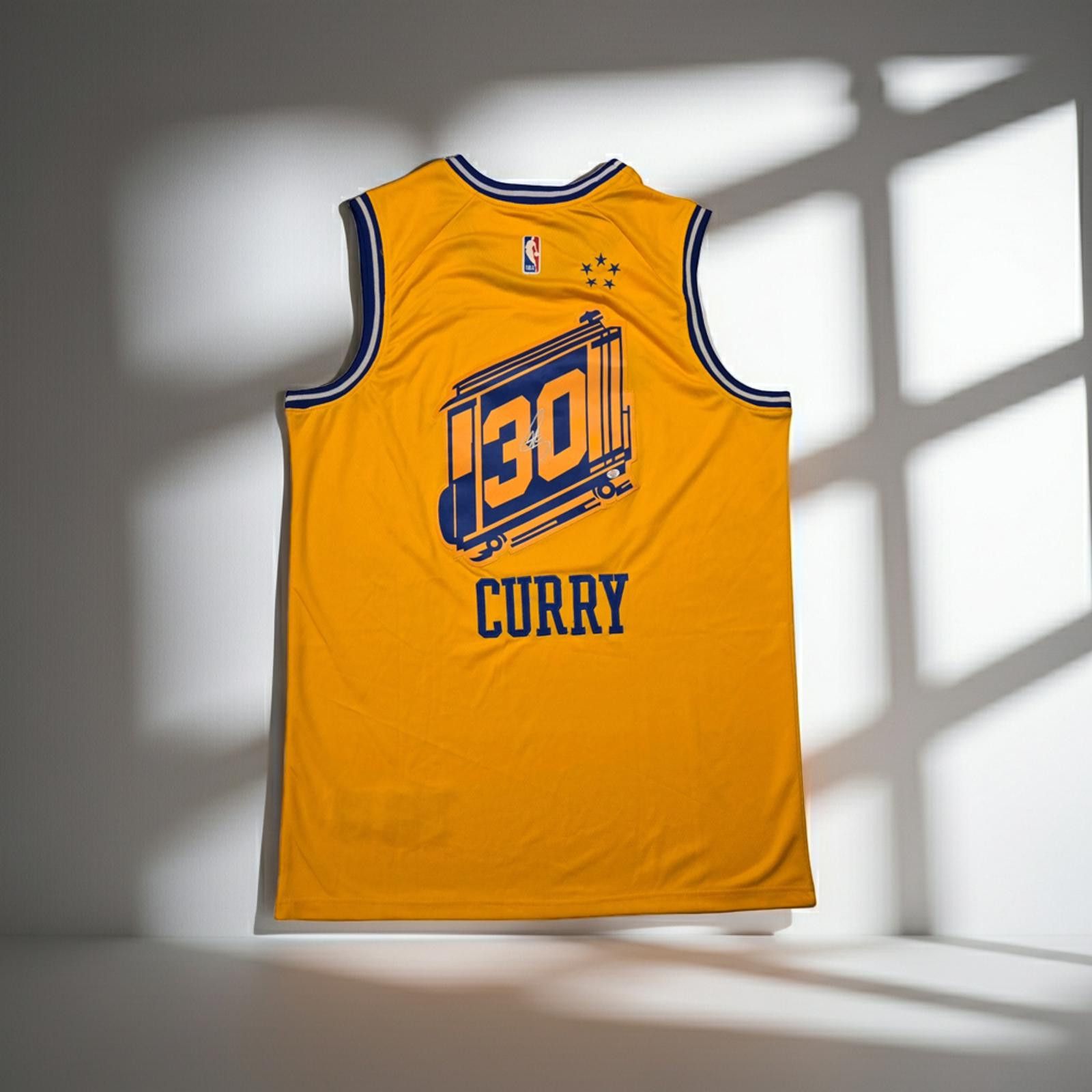Other Stephen Curry Warriors signed Yellow basketball jersey COA Size ONE SIZE - 1 Thumbnail