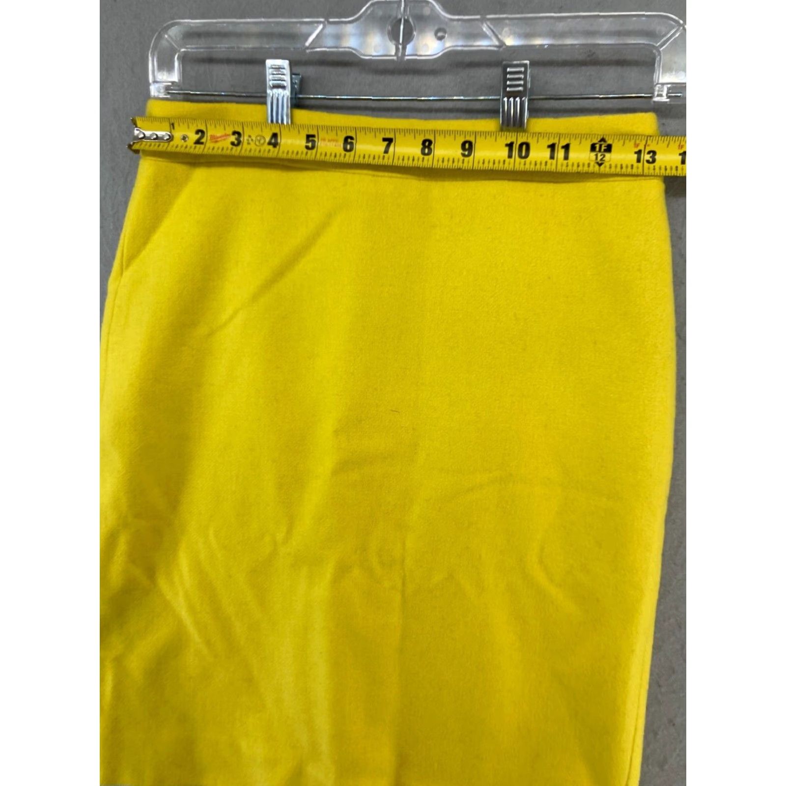 J.Crew J.CREW Women's Pencil Skirt 0 Yellow Knee Length Solid Wool Blend Business Casual Size 25" / US 0 / IT 36 - 2 Thumbnail
