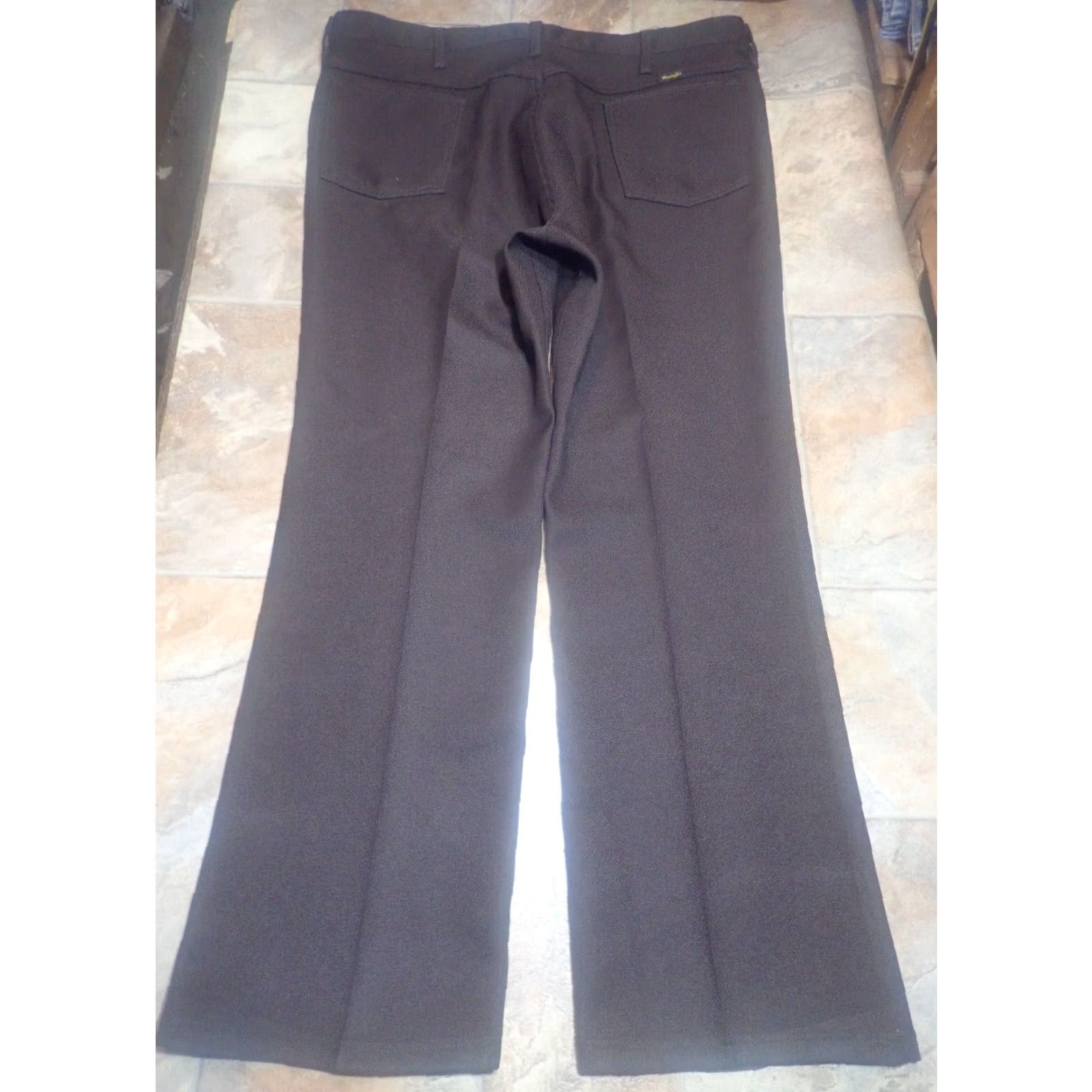 Wrangler VINTAGE Wrangler Pants Mens 40x30 Brown Wrancher Polyester Western USA Made 82BN Size US 40 / EU 56 - 3 Thumbnail