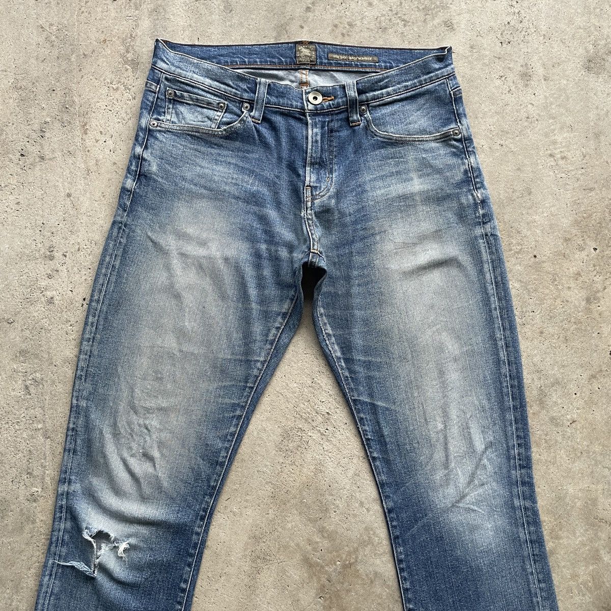Japanese Brand × Jean × Numbers Vintage Back Number Faded Jeans Wash Denim Pants W32x32 Size US 32 / EU 48 - 3 Thumbnail