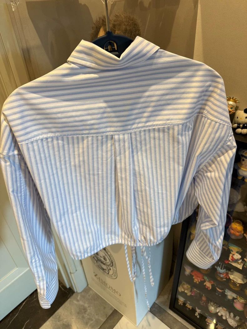 Alexander Wang Alexander Wang Striped Drawstring Shirt- Size S / US 4 / IT 40 - 2 Thumbnail