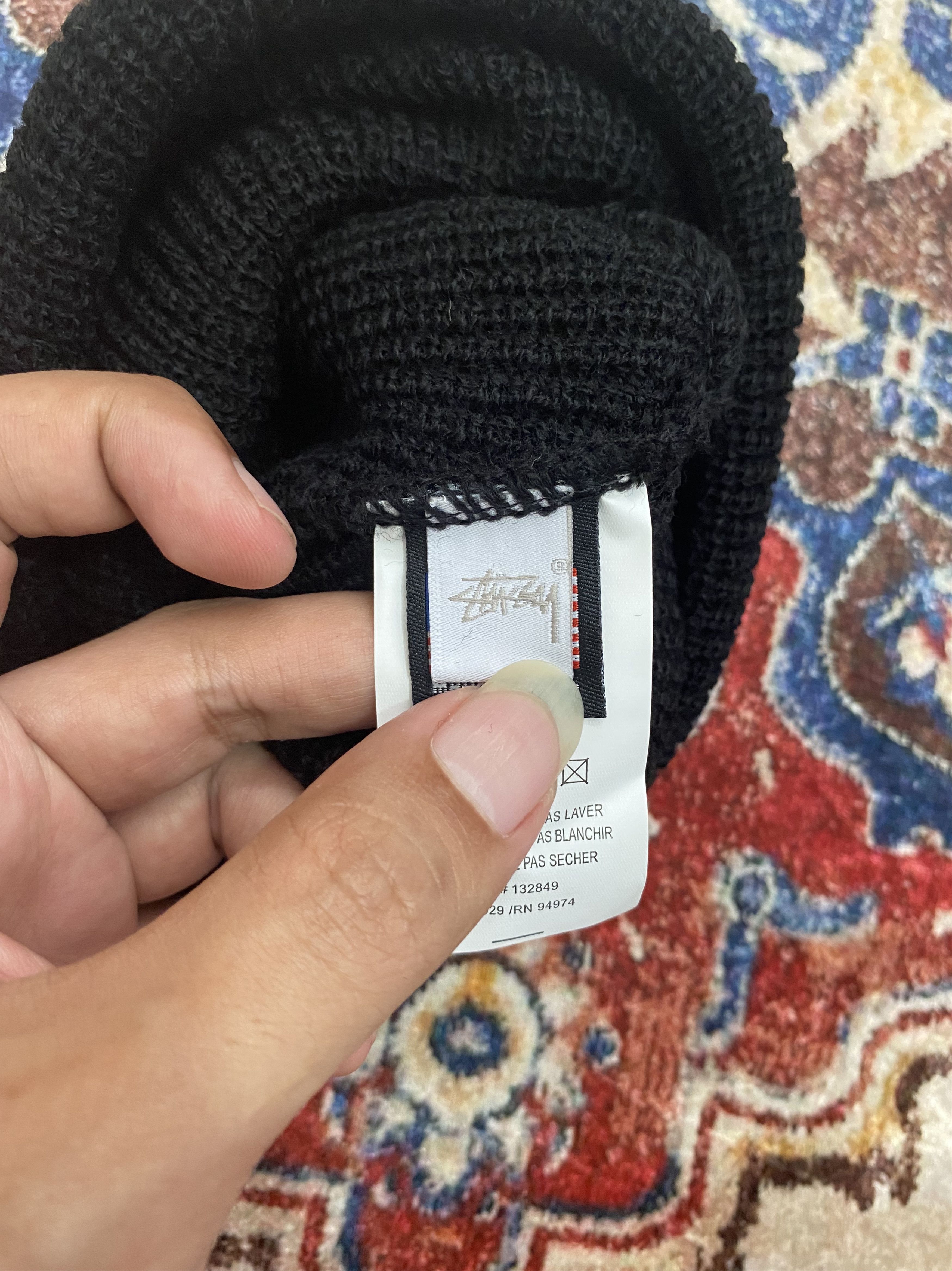 Stussy Stussy Oval Patch Cuff Beanie - Black Size ONE SIZE - 3 Thumbnail