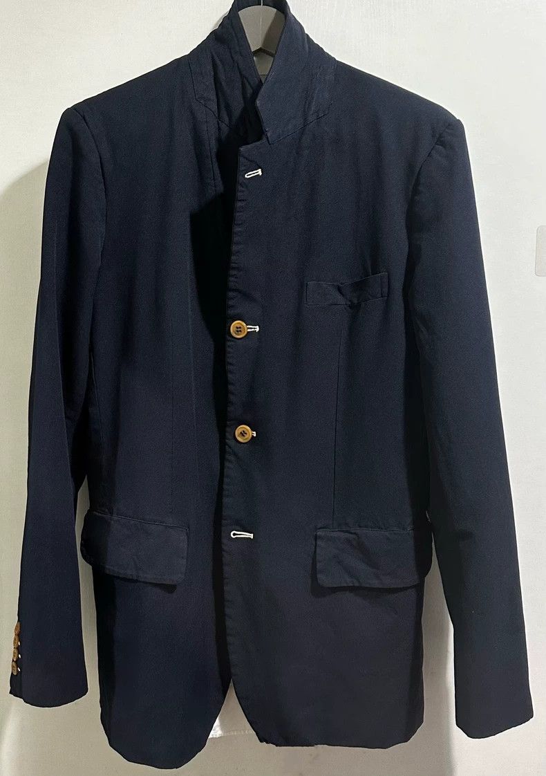 Comme des Garcons Comme Des Garcons LClassic suede navy blue suit jacket 2502 Size US L / EU 52-54 / 3 - 1 Thumbnail