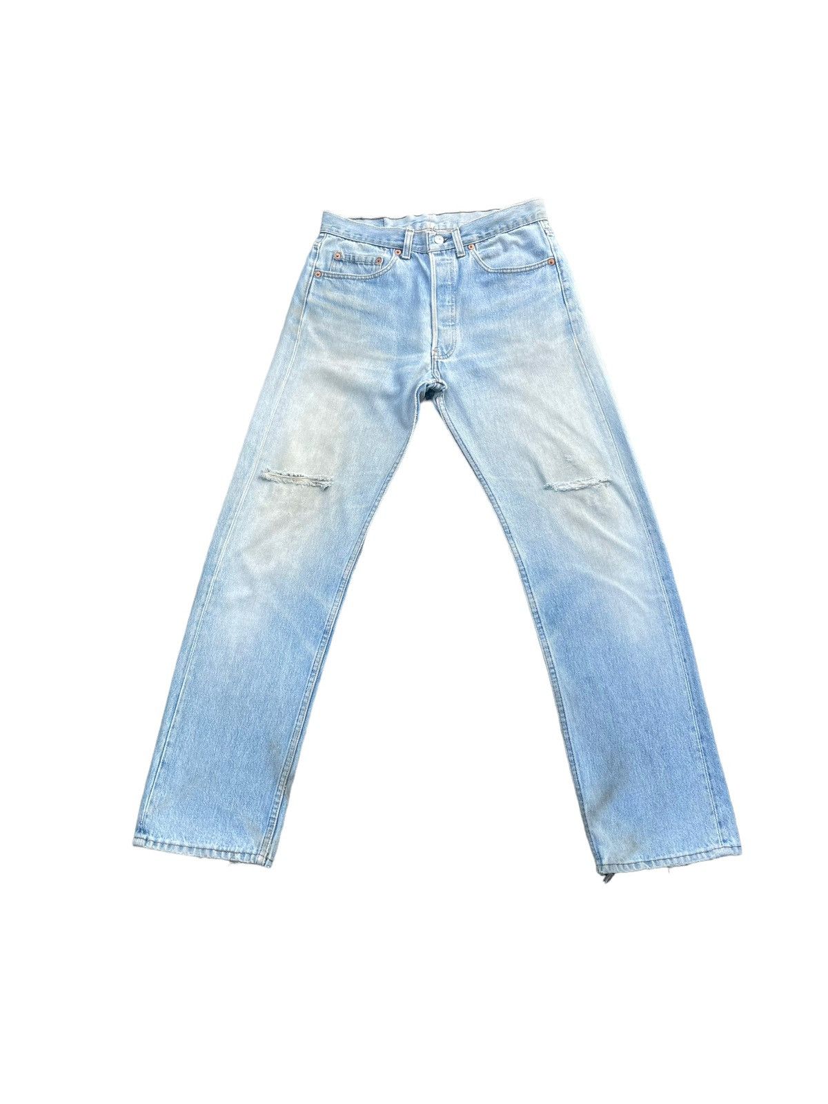 image of Distressed Denim x Levis Vintage 1991 Levis 501 E Usa Faded Distressed in Blue, Men's (Size 31)