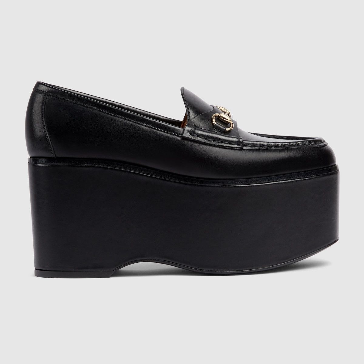 Gucci oc11z1025 Horsebit Platform Loafers in Black Size US 11 / IT 41 - 1 Thumbnail