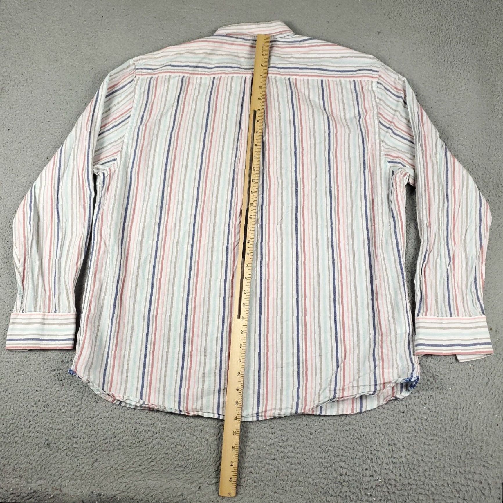 Tommy Bahama Tommy Bahama Shirt Mens 2XL White Blue Striped Cotton Long Sleeve Button-Up Mens Size US XXL / EU 58 / 5 - 3 Thumbnail