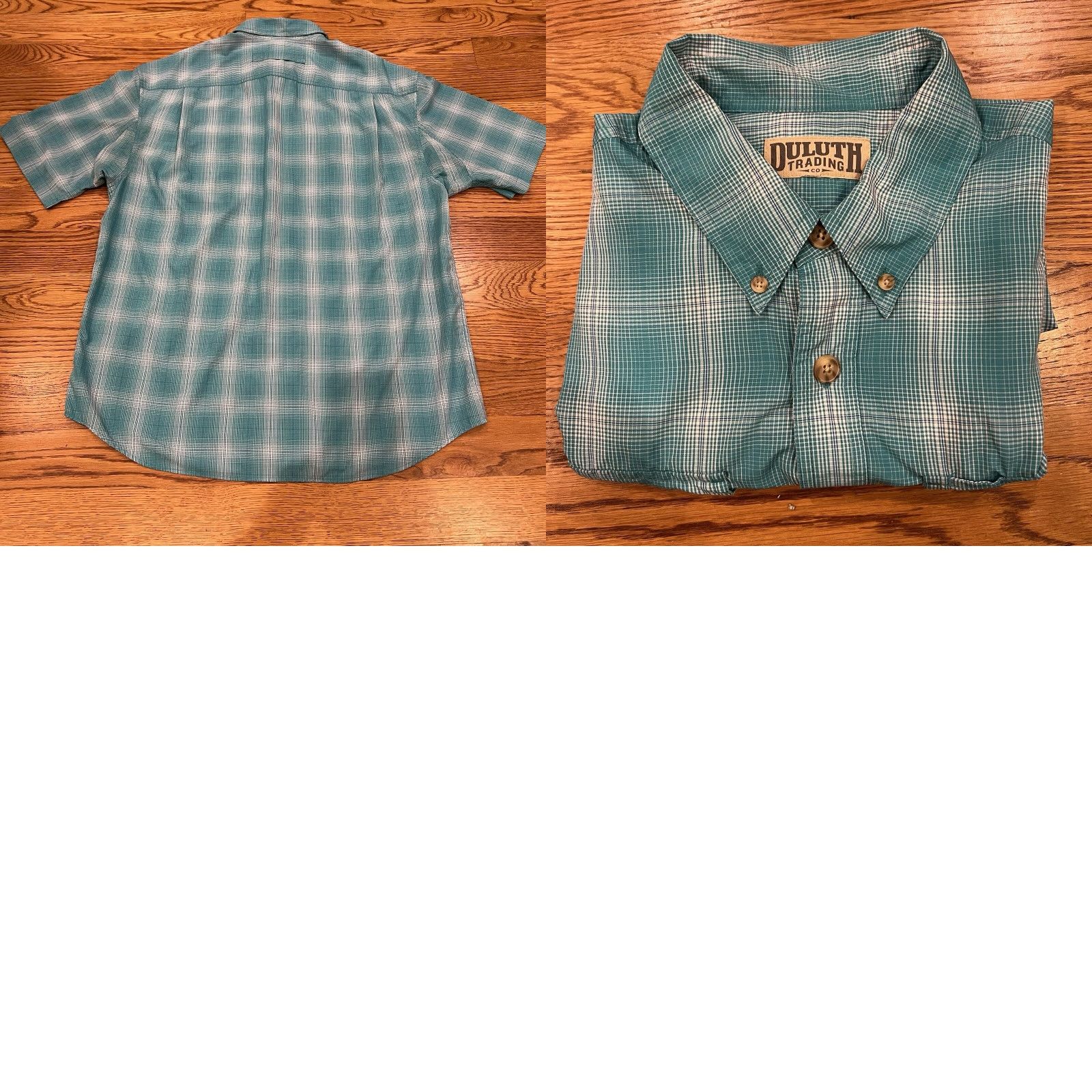 CO Duluth Shirt Blue Plaid Button-Down Short Sleeve Mens L Casual Business Travel Workwear Size US L / EU 52-54 / 3 - 8 Thumbnail