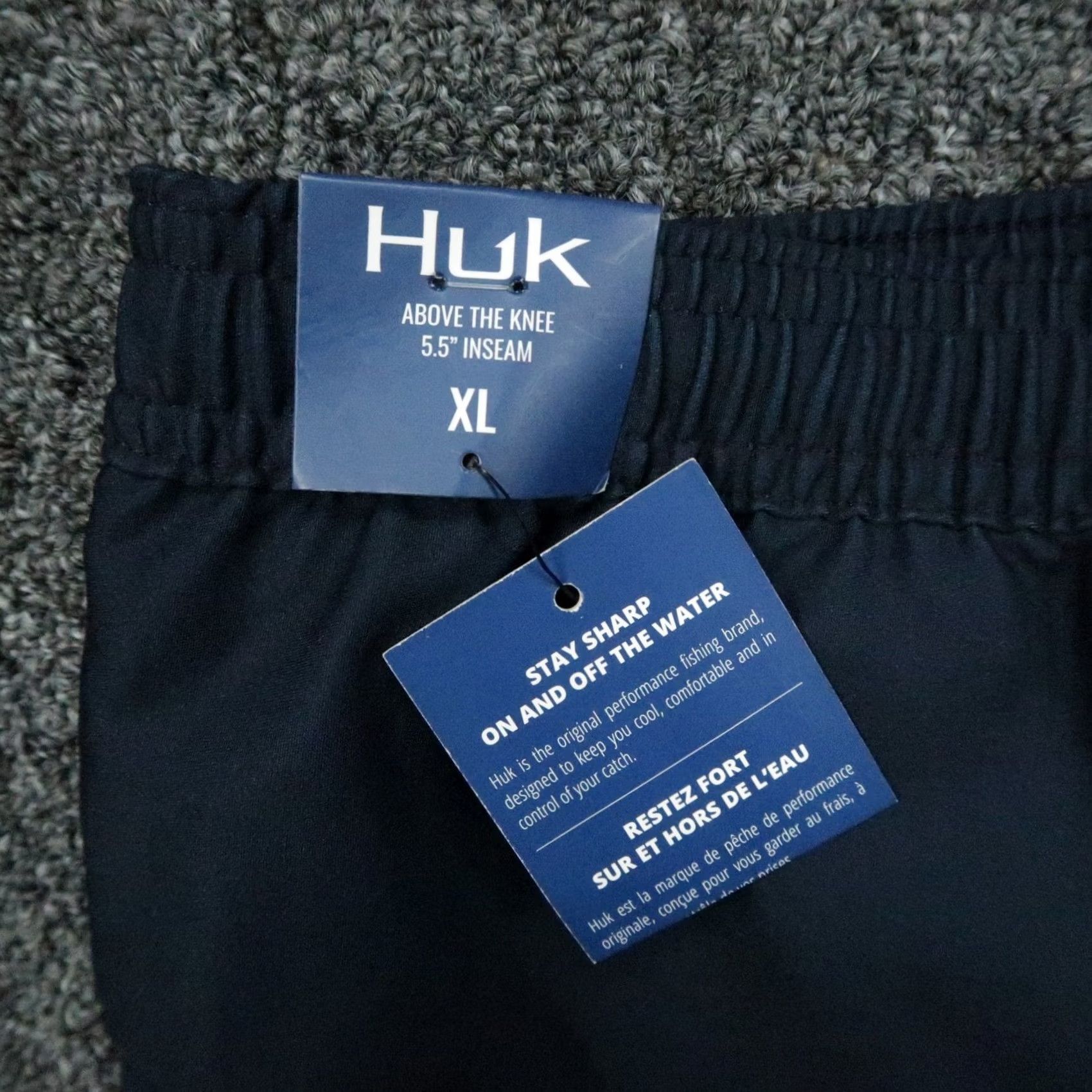 Vintage Huk Shorts Mens XL Blue Tie Dye Above The Knee Fishing Stretch Lined Size US 36 / EU 52 - 5 Thumbnail