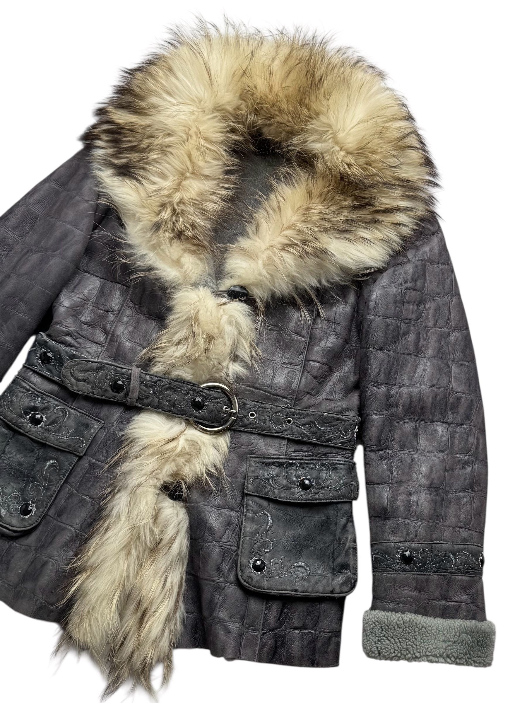 Vintage 90's Real Sheepskin Jacket With Belt(V254) Size M / US 6-8 / IT 42-44 - 3 Thumbnail