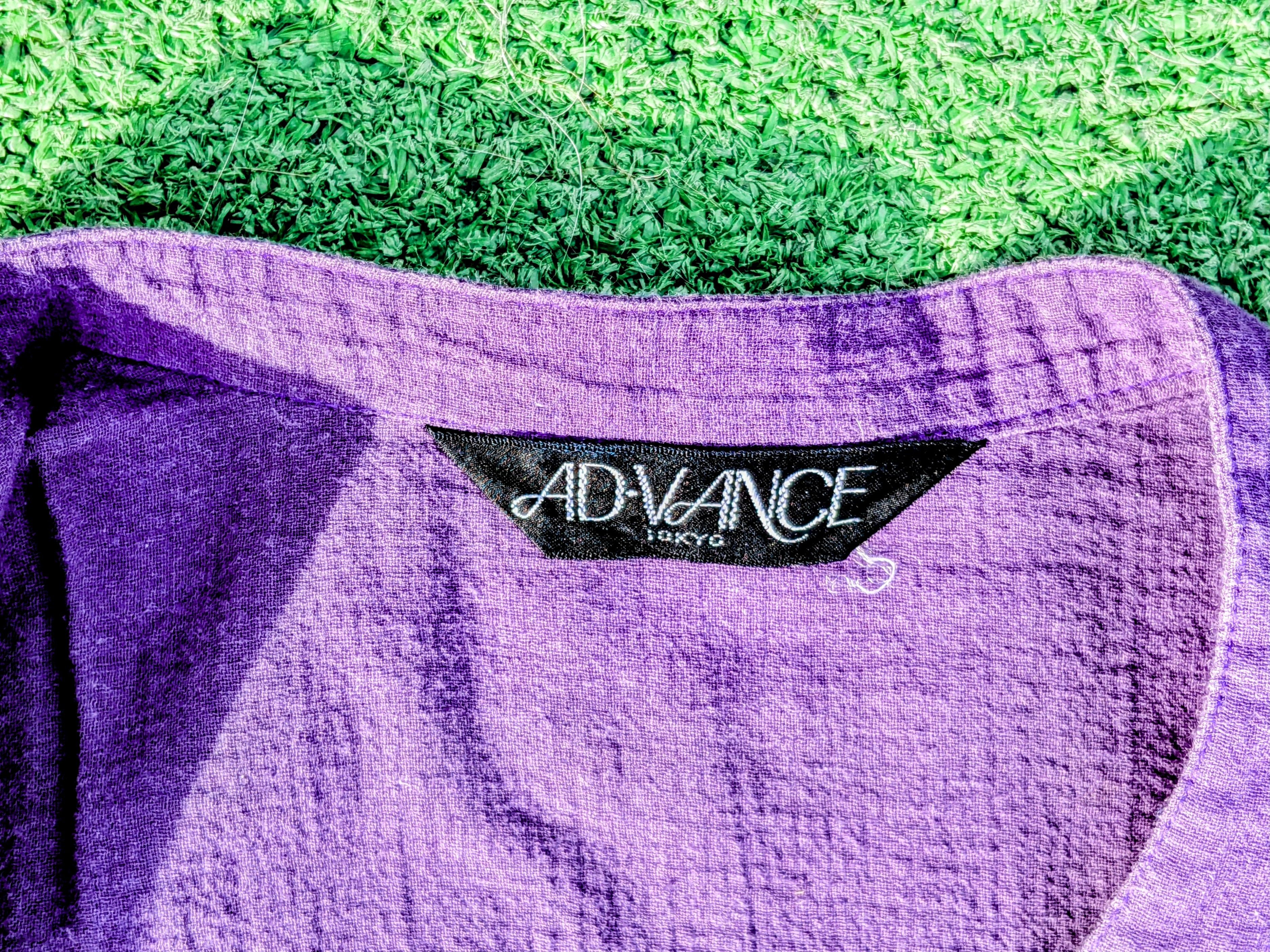 Vintage Breezy Violet 1980s VTG Band Collar Button-Down Shirt Top Size M / US 6-8 / IT 42-44 - 5 Thumbnail