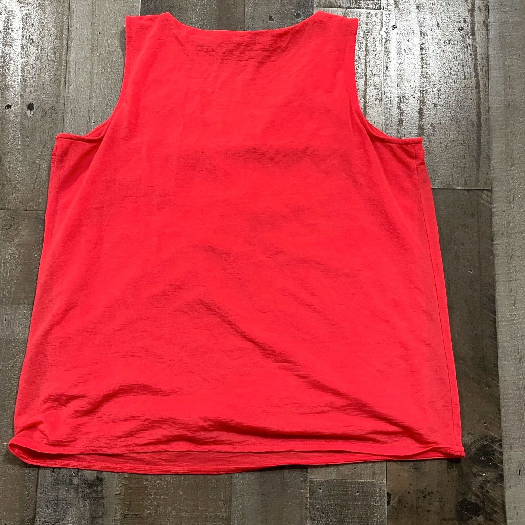 Liz Claiborne Liz Claiborne Tank Womens Red Pleated V-Neck Sleeveless Casual Lined PM Petites Size M / US 6-8 / IT 42-44 - 2 Thumbnail