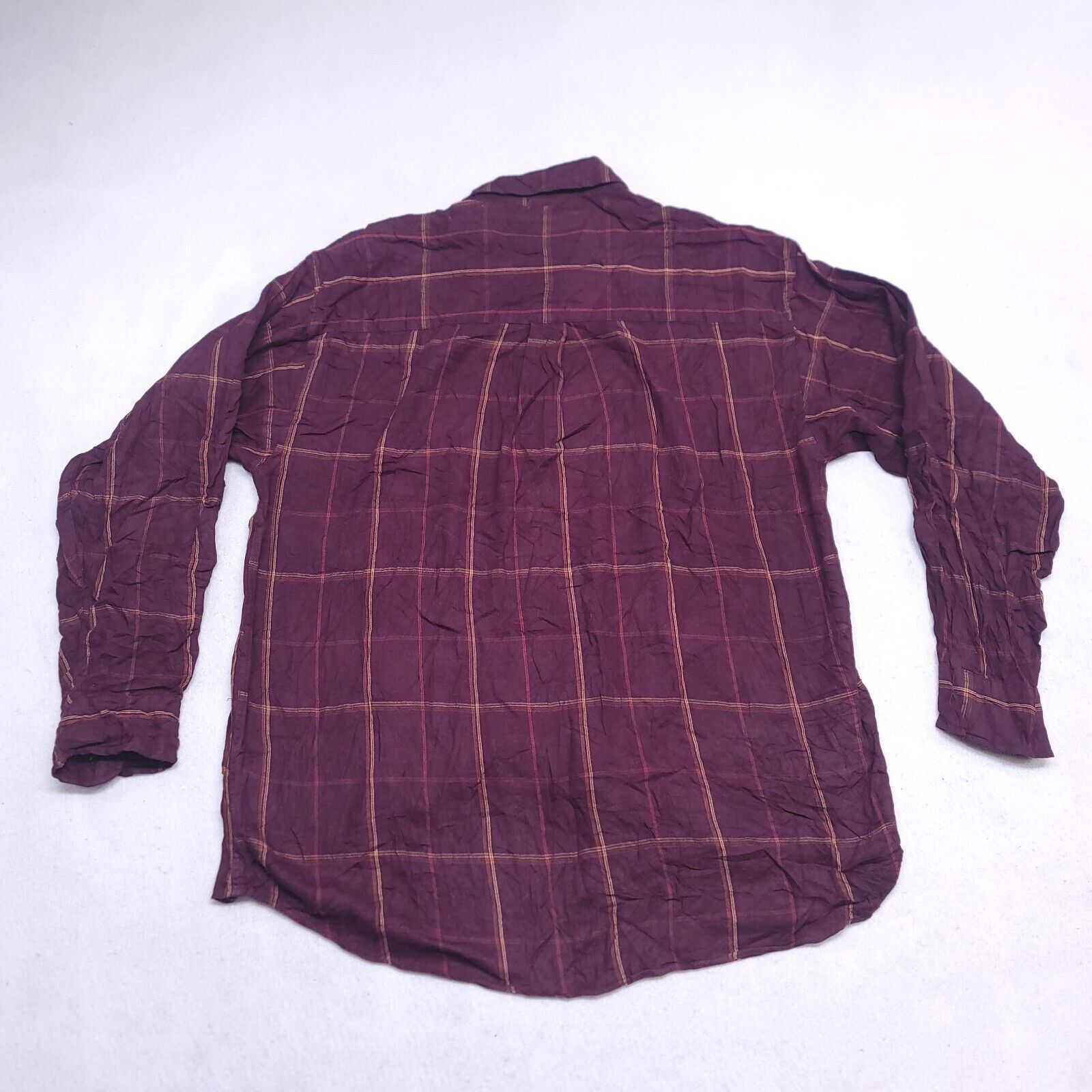 Haggar Haggar Windowpane Flannel Shirt Mens Size Large Maroon Brown Size US L / EU 52-54 / 3 - 10 Thumbnail