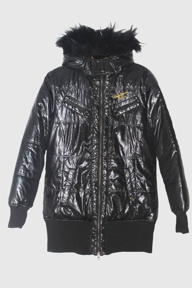 Pepe Jeans Pepe Jeans London Down Puffer Jacket Faux Fur Size L Size L / US 10 / IT 46 - 1 Thumbnail
