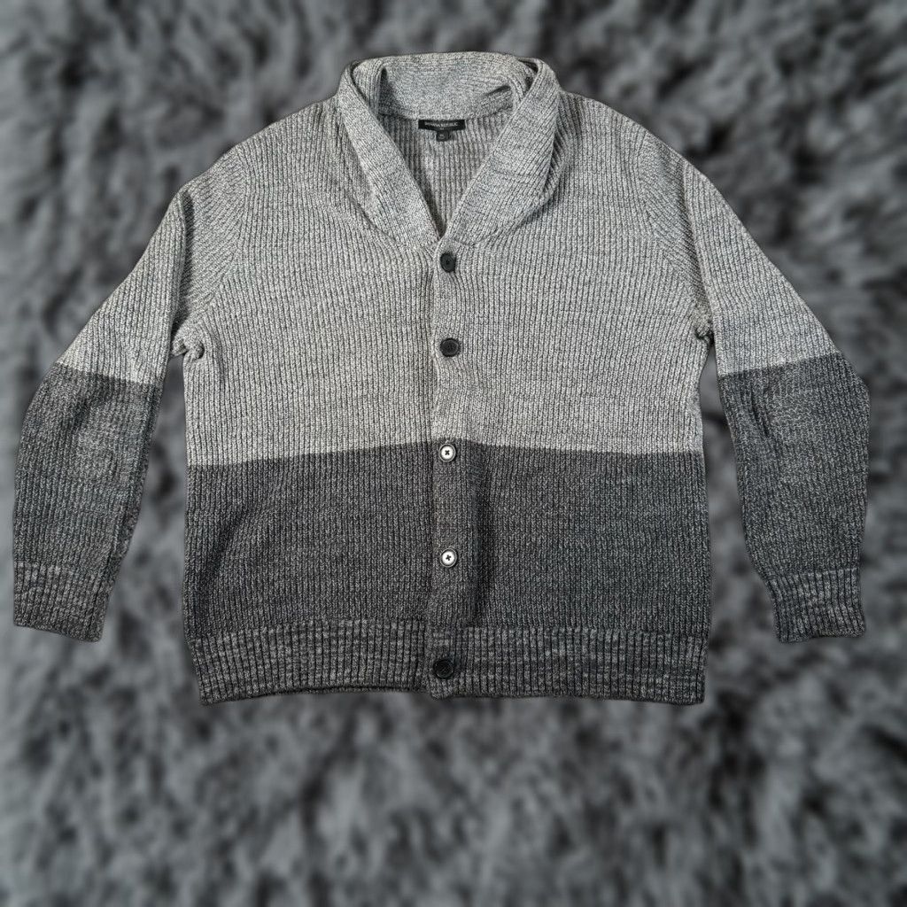 Banana Republic VINTAGE Banana Republic Shawl Collar Cardigan Sweater XL Grandpa Old Money Dark Academia Mens Cardigan Sweater XL Gray Cotton Knit Size US XL / EU 56 / 4 - 1 Thumbnail