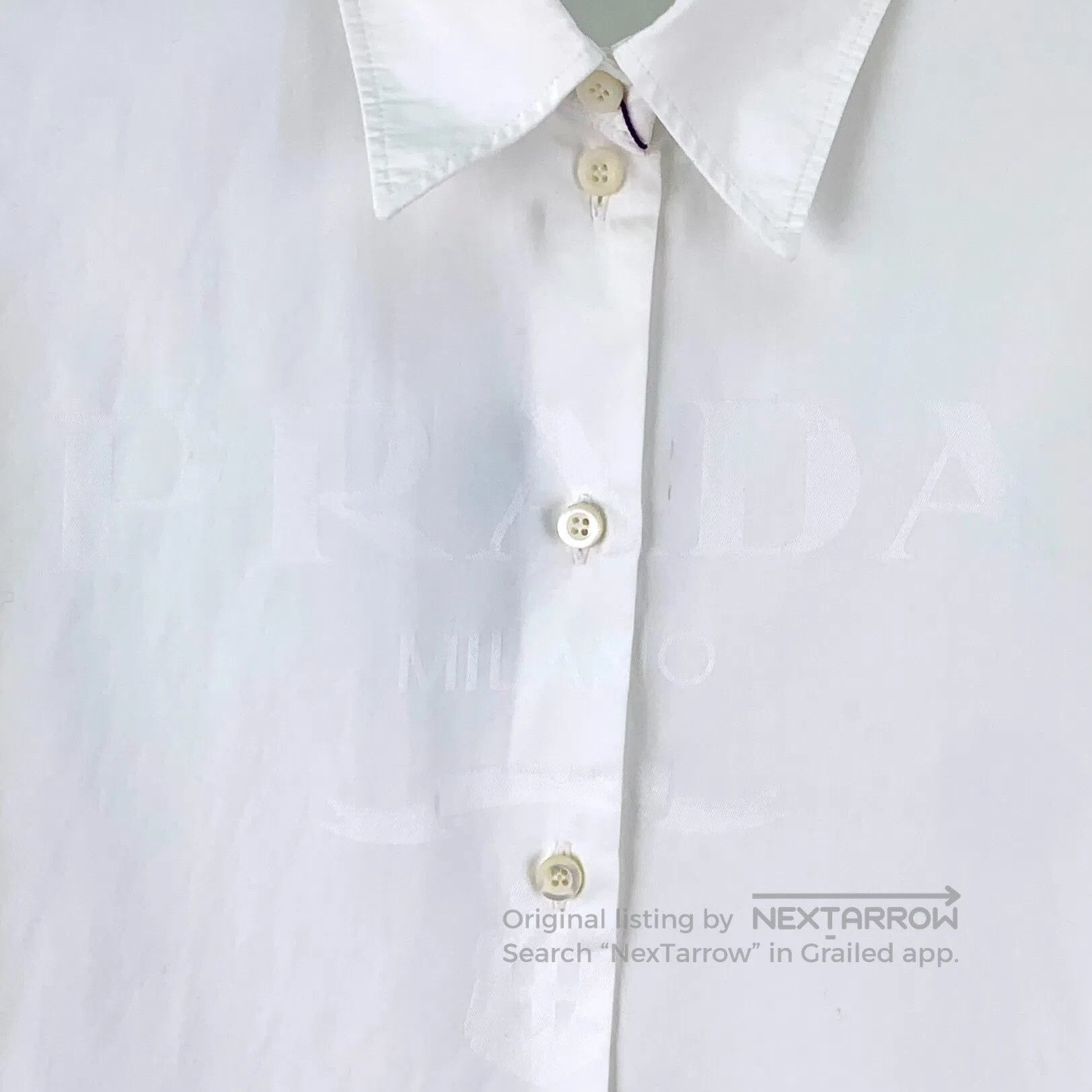 Prada Prada White logo letter embroidery cotton lapel single-bre Size XS / US 0-2 / IT 36-38 - 4 Thumbnail