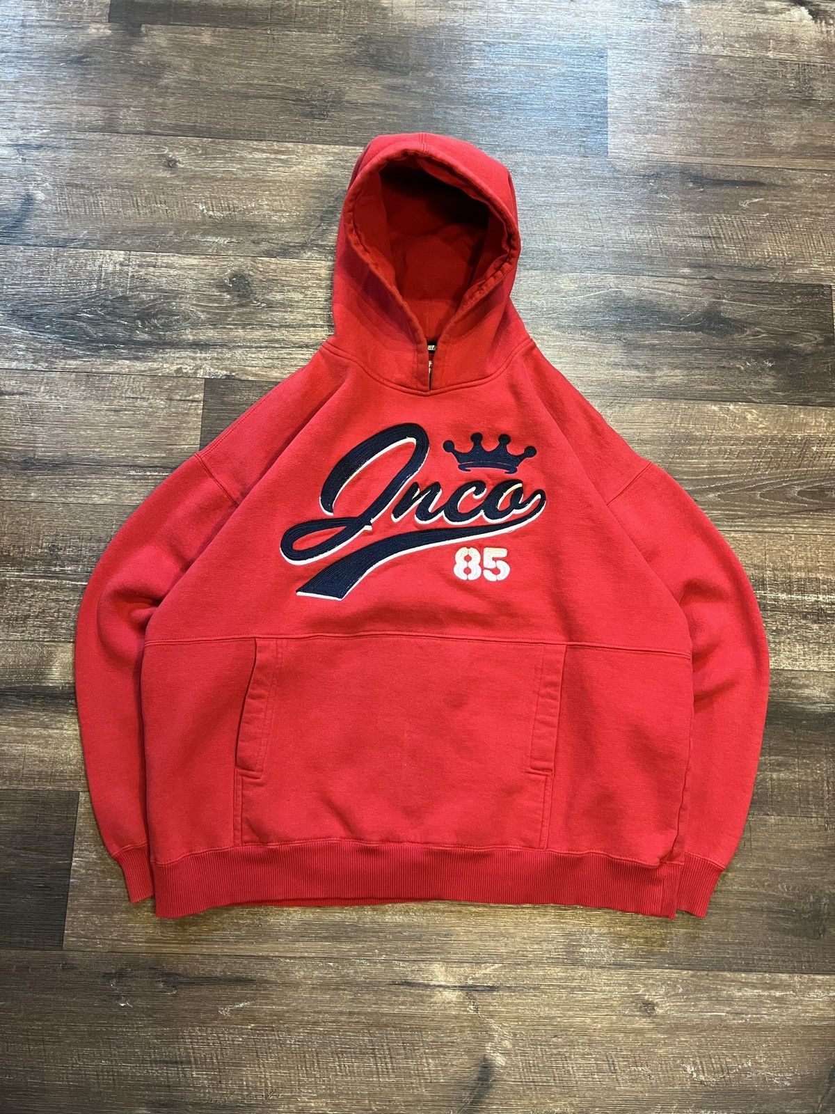 JNCO × Vintage Vintage 90’s Red Jnco Crown Hoodie Size US XL / EU 56 / 4 - 1 Thumbnail