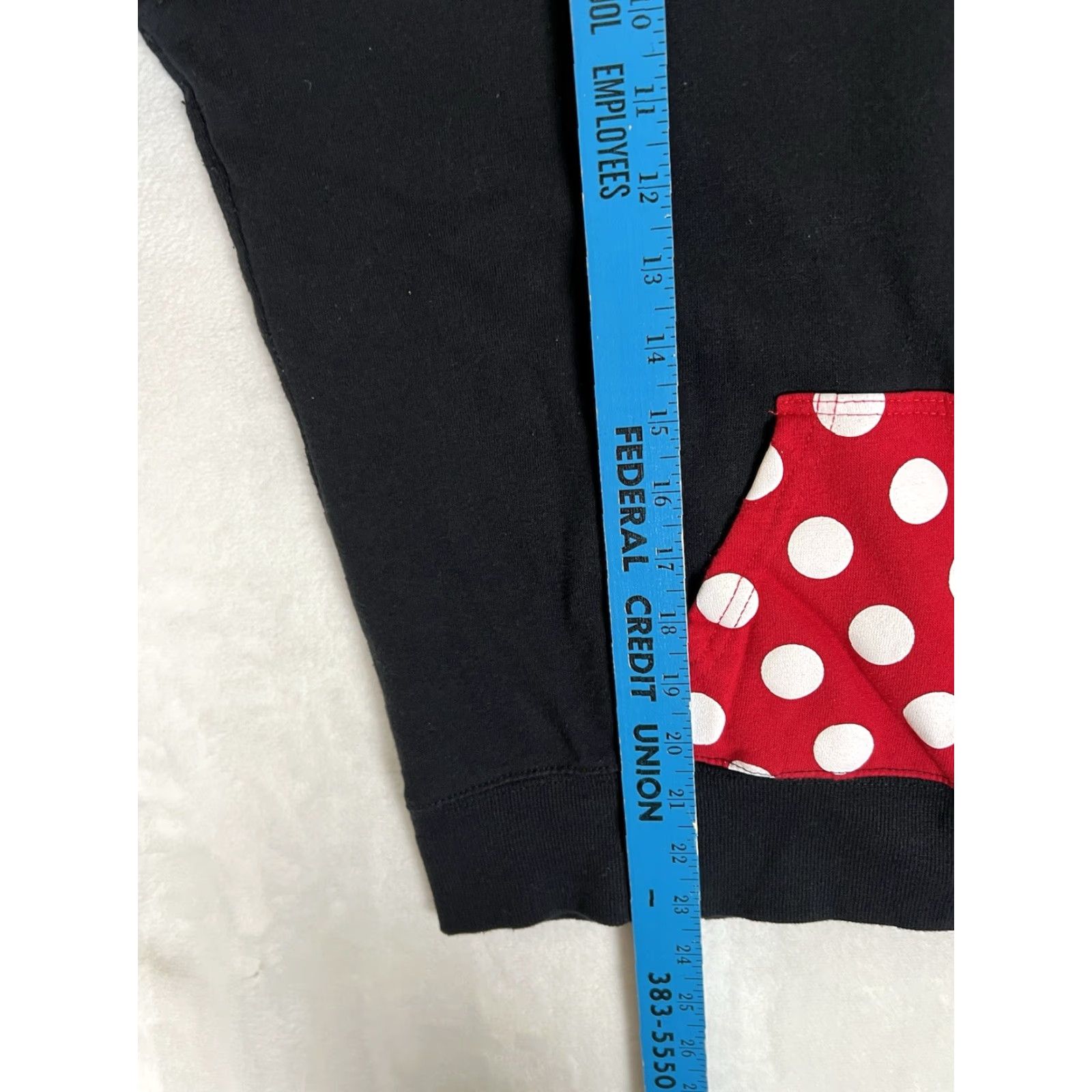 Disney VINTAGE Disney Minnie Mouse Full Zip Hoodie Sweatshirt Women’s XL Polka Dot Black Zip Stylish 90s Cartoon Size XL / US 12-14 / IT 48-50 - 4 Thumbnail