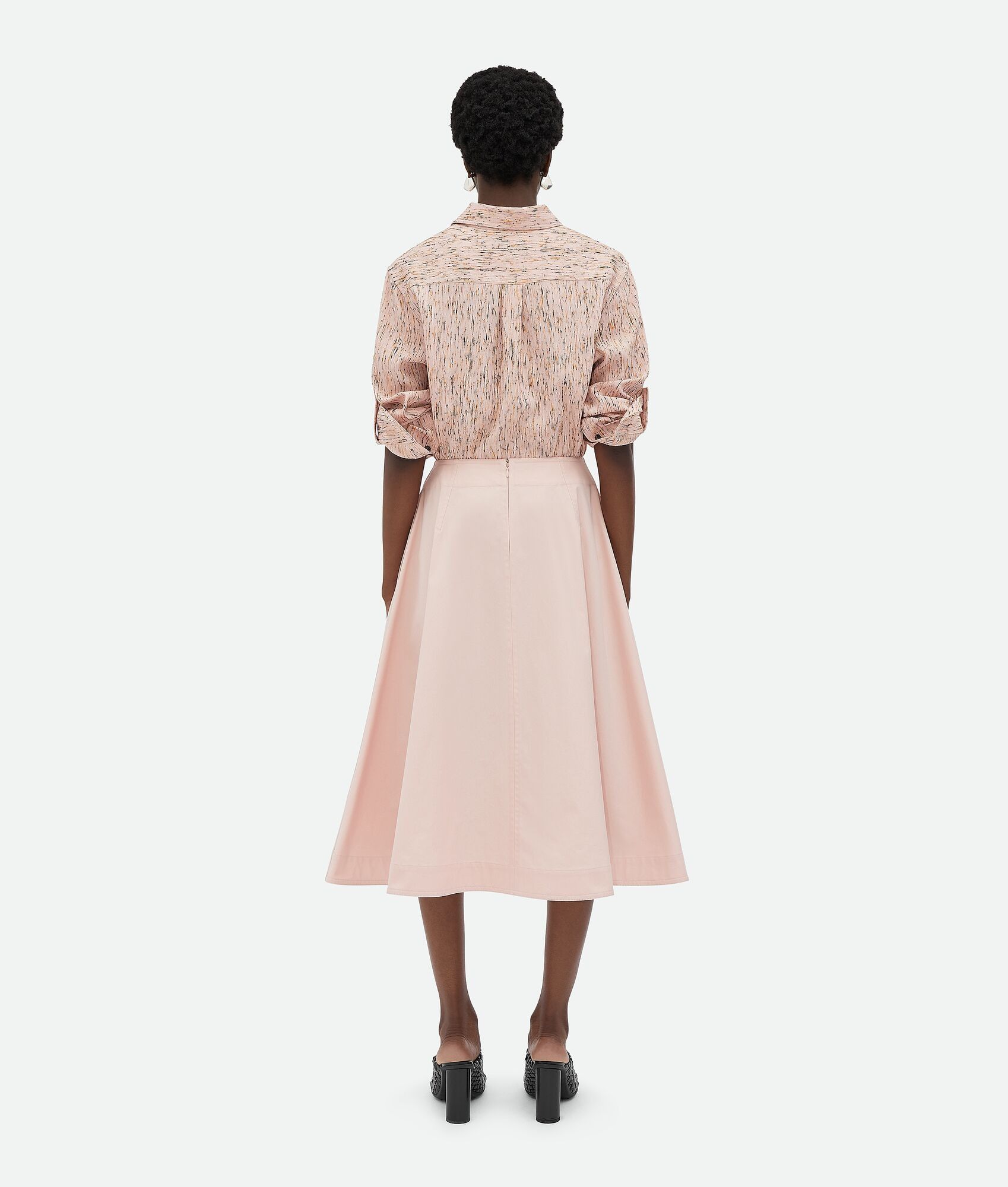 Bottega Veneta o1n1vont0625 Compact Cotton Skirt in Ballerina Size 30" / US 8 / IT 44 - 3 Thumbnail