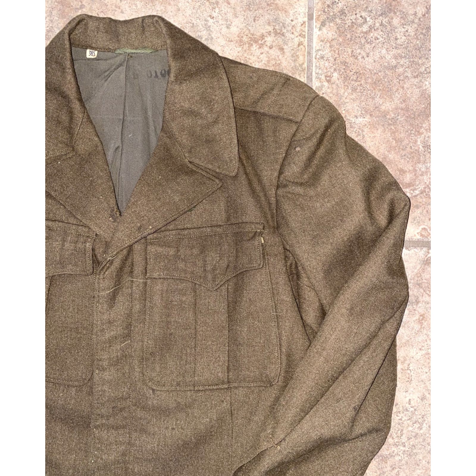 Vintage VINTAGE Unbranded Military Jacket Mens Green Multi Button 38S Wool Solid Casual Men 38S Size US XXS / EU 40 - 2 Thumbnail