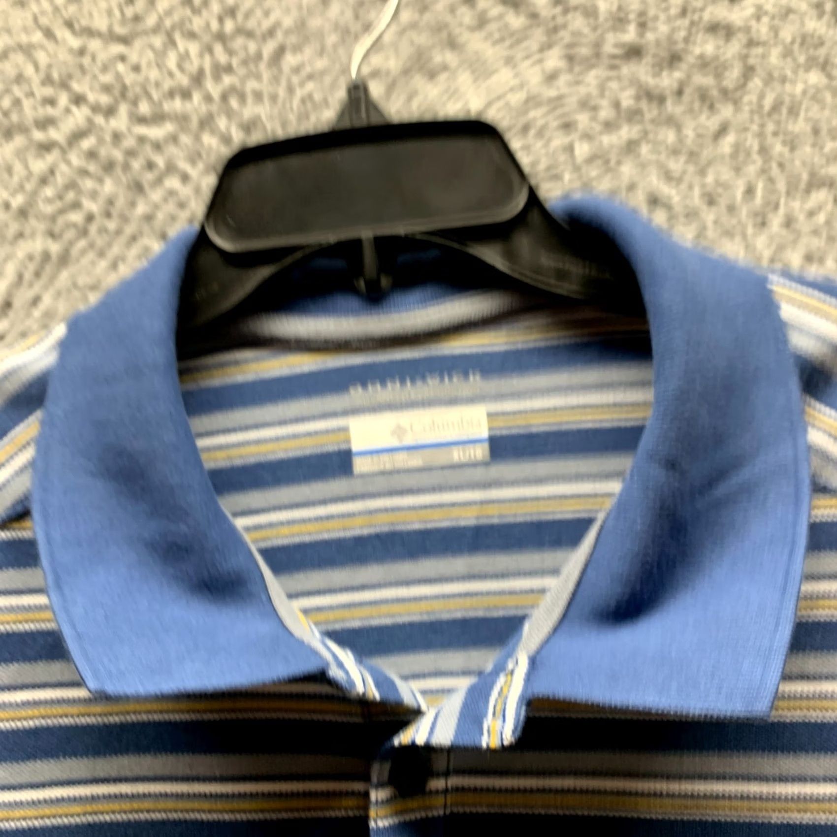 Vintage Columbia Polo Shirt Adult XL Blue White Striped Omni Shade Mens Size US XL / EU 56 / 4 - 6 Thumbnail