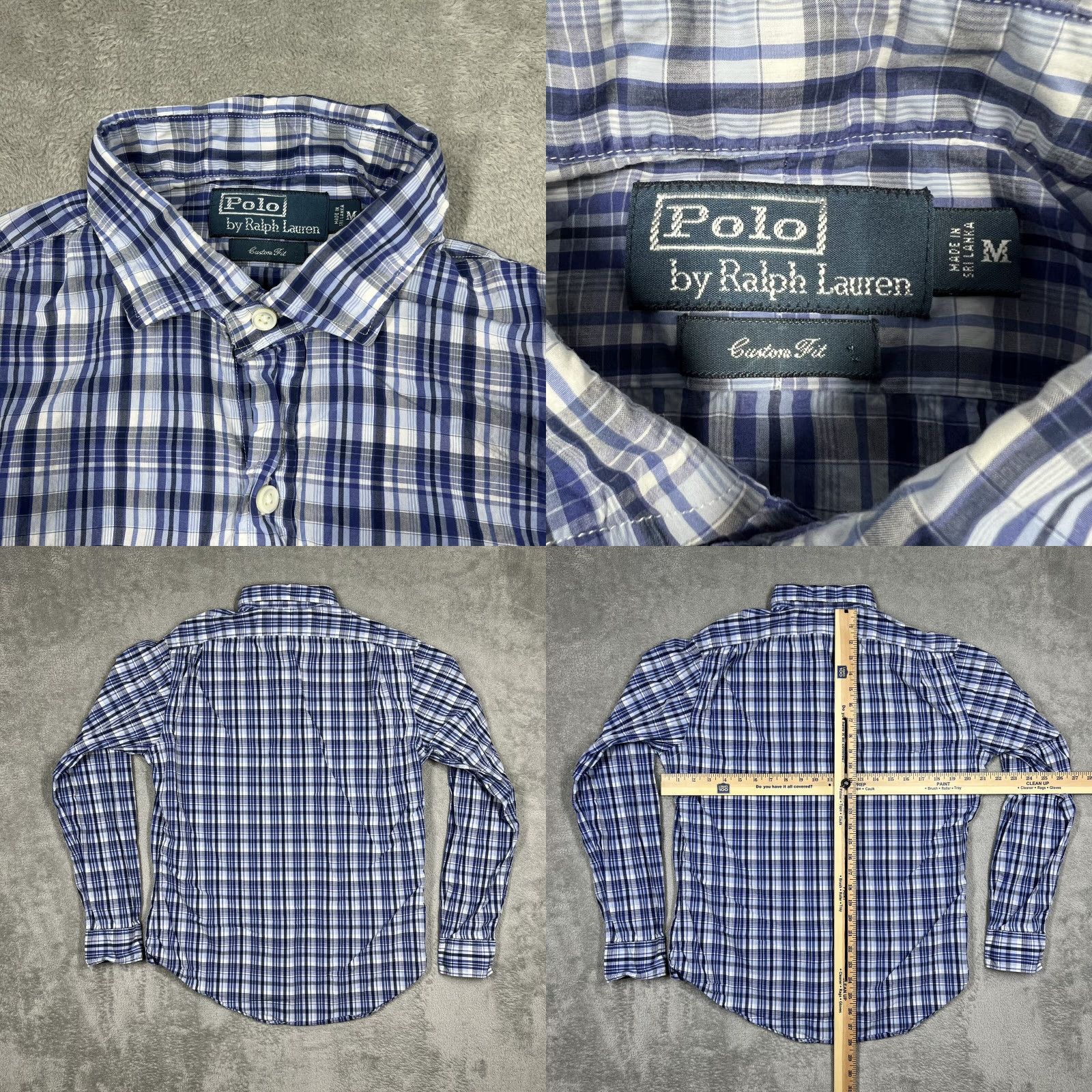 Polo Ralph Lauren VINTAGE Polo Ralph Lauren Mens Medium Long Sleeve Button-Up Shirt Blue Check Polo Ralph Lauren Shirt Mens Medium Blue Check Size US M / EU 48-50 / 2 - 8 Thumbnail