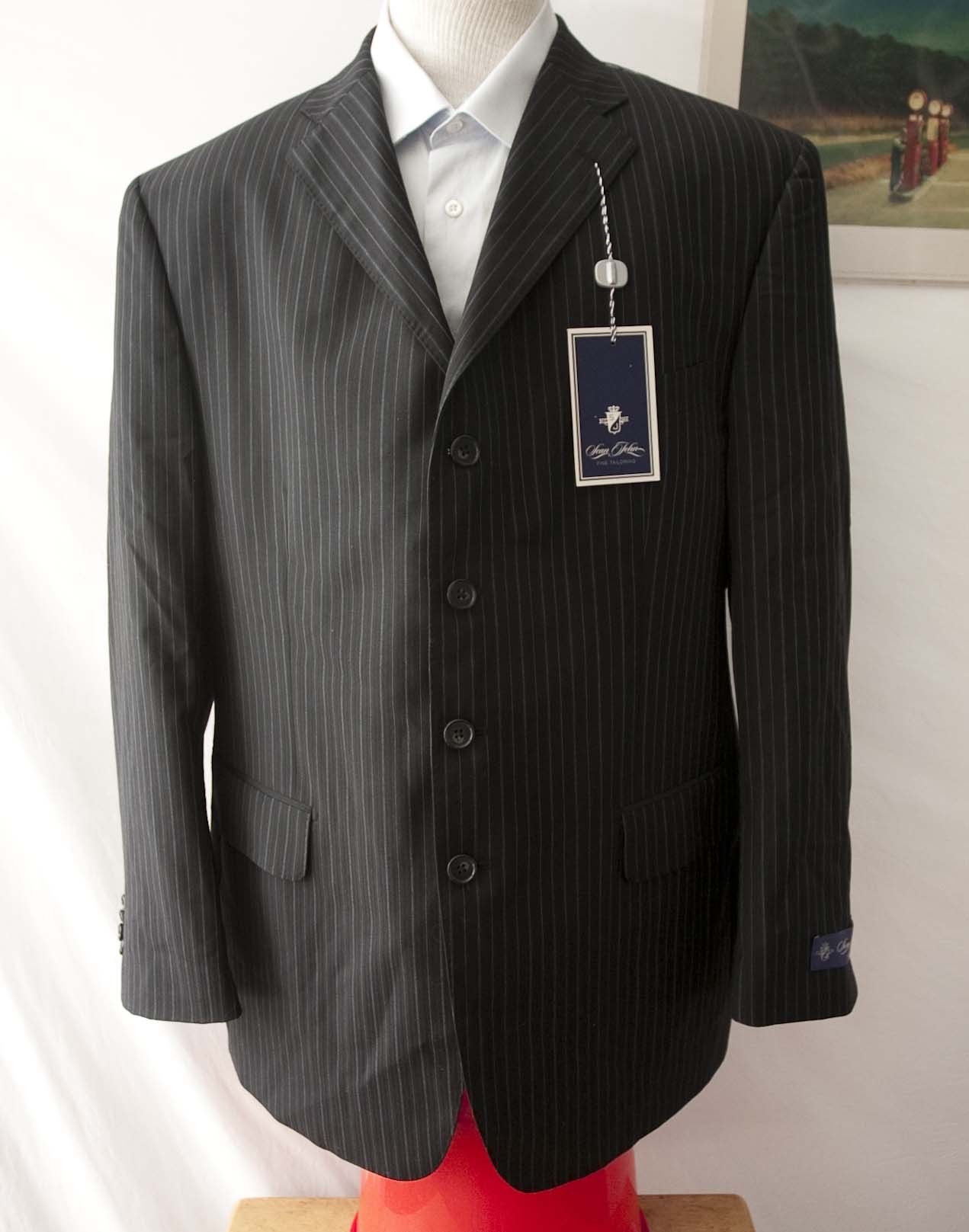 Sean John New Sean John Jacket Wool Size 44R Dark Gray Stripe Size 44R - 1 Thumbnail