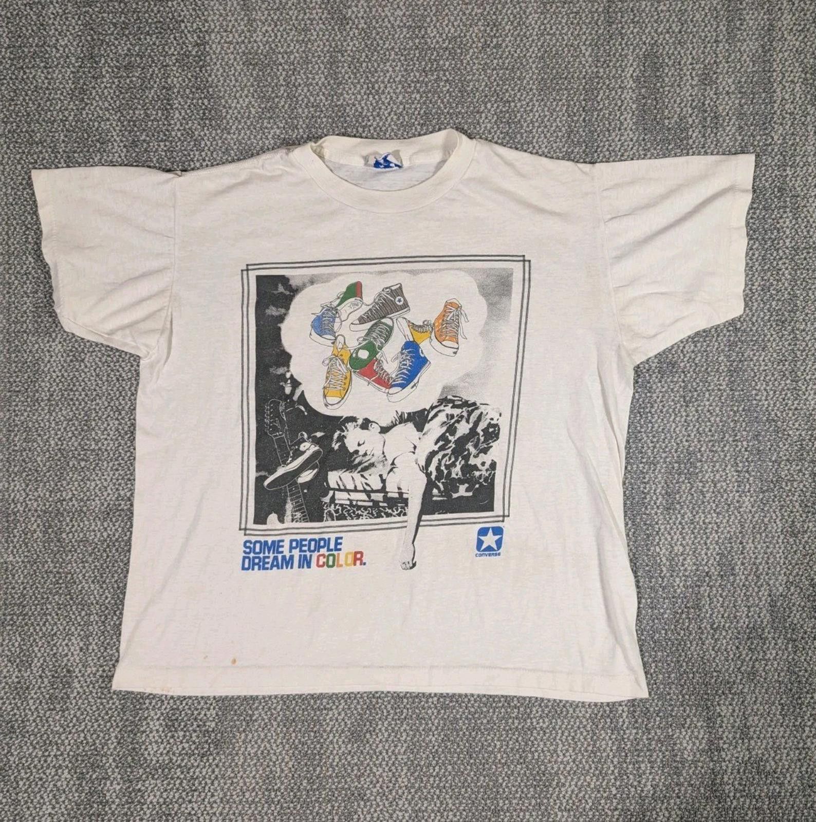 Converse VTG+ 90s RARE Converse Dream In Color Graphic Print T-Shirt Size US M / EU 48-50 / 2 - 1 Thumbnail