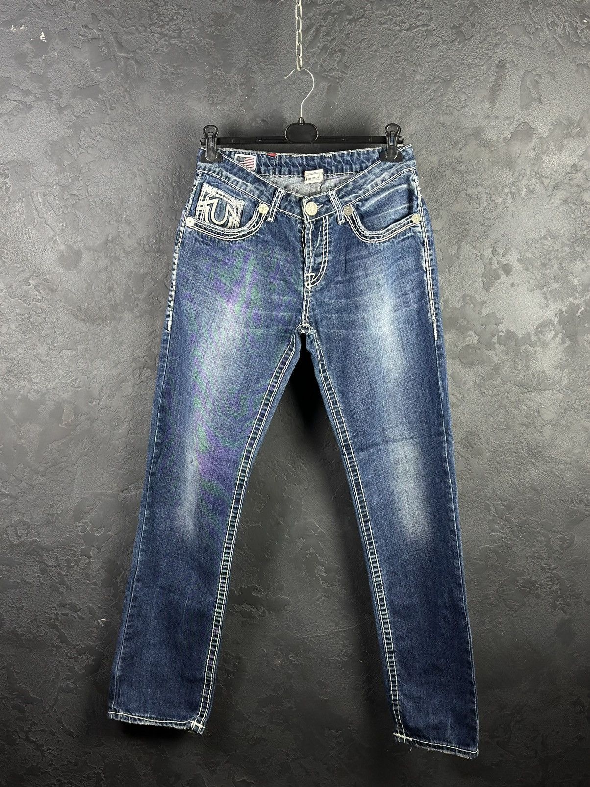 True Religion True Religion Jeans White Stitch Made in USA Size US 33 - 2 Thumbnail