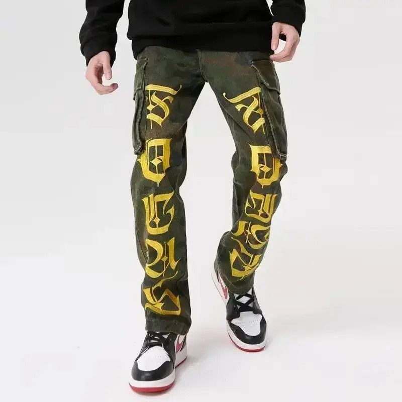 Japanese Brand Letters Cargo Stacked Denim Jeans Camouflage Size US 30 / EU 46 - 2 Thumbnail