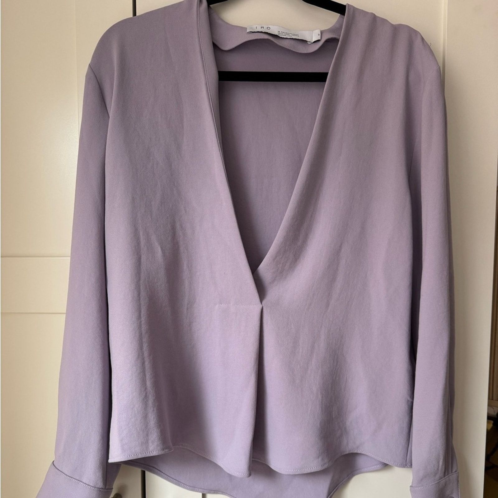 Iro IRO Lavender V-Neck Blouse Size L / US 10 / IT 46 - 3 Thumbnail
