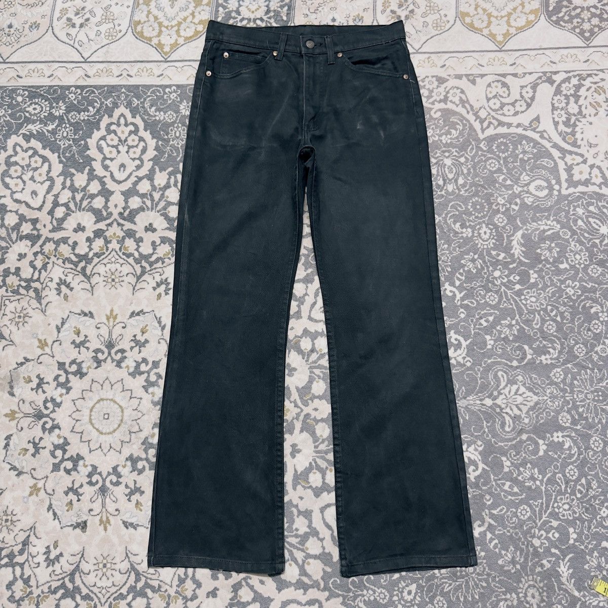 Levi's Vintage Levis 517 Black Denim Flare Jeans Hedi Slimane Size US 32 / EU 48 - 11 Thumbnail