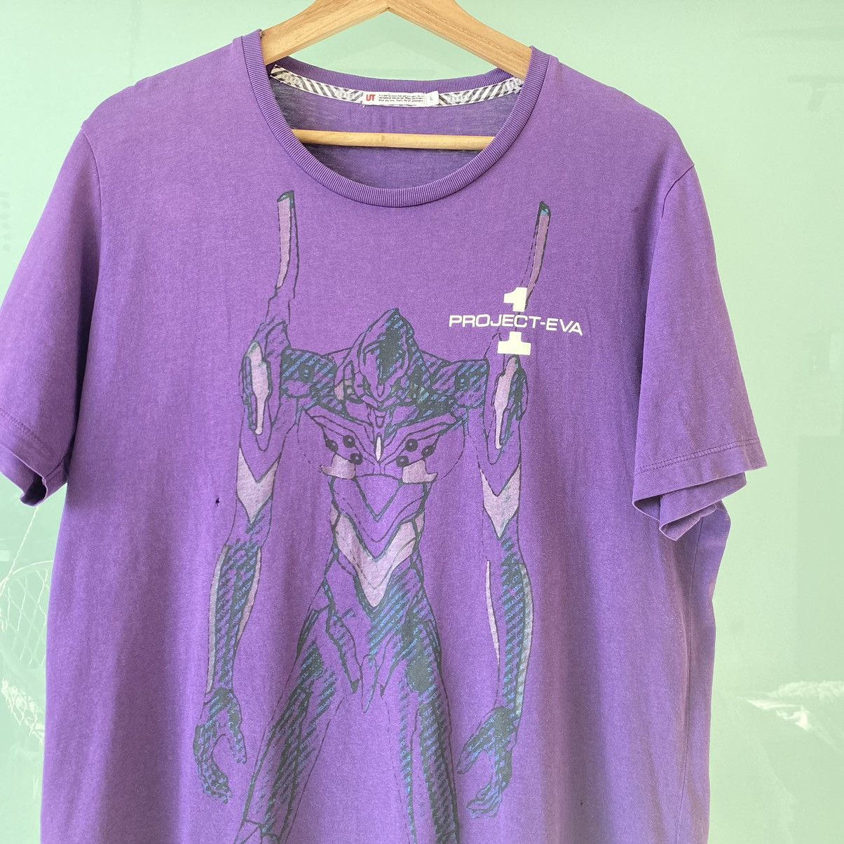 Anime Thrashed Faded Project Eva Neon Genesis Anime ERD GRUNGE TEE Size US L / EU 52-54 / 3 - 2 Thumbnail