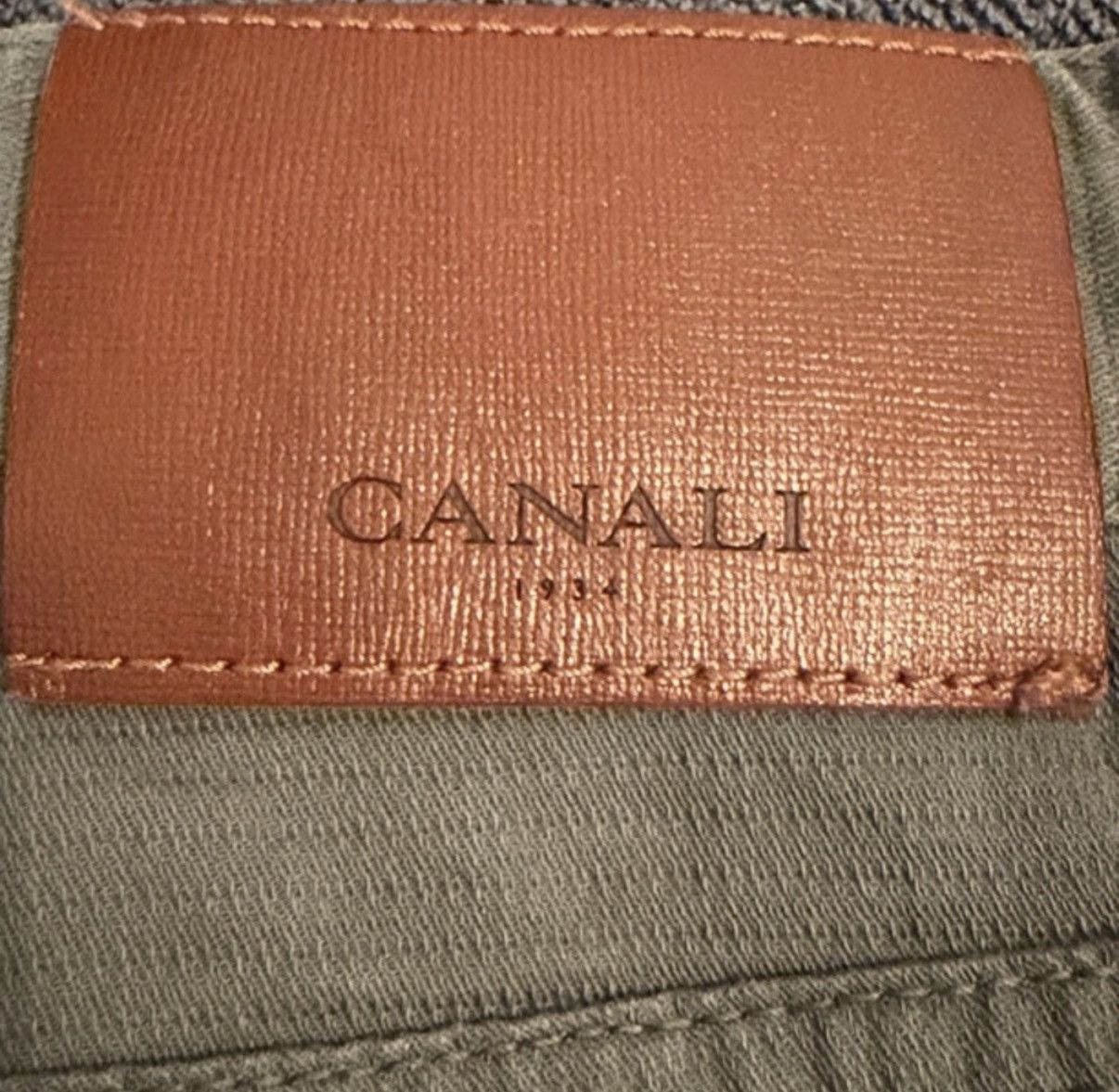 Canali Canali Olive Gray Straight Leg Mens Pants Size US 32 / EU 48 - 3 Thumbnail
