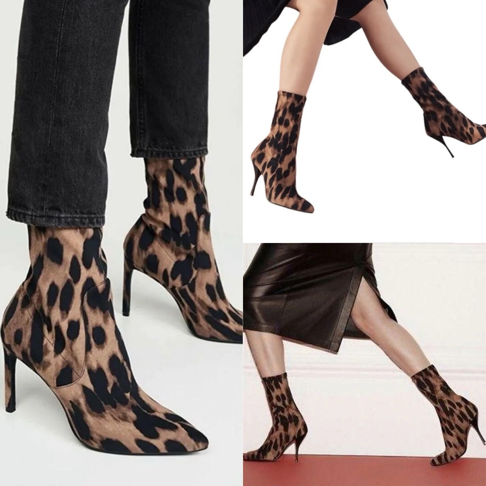 Stuart Weitzman NWOT! Stuart Weitzman Slaine Leopard-Print Sock Boots sz 5.5 Size US 5.5 / IT 35.5 - 2 Thumbnail