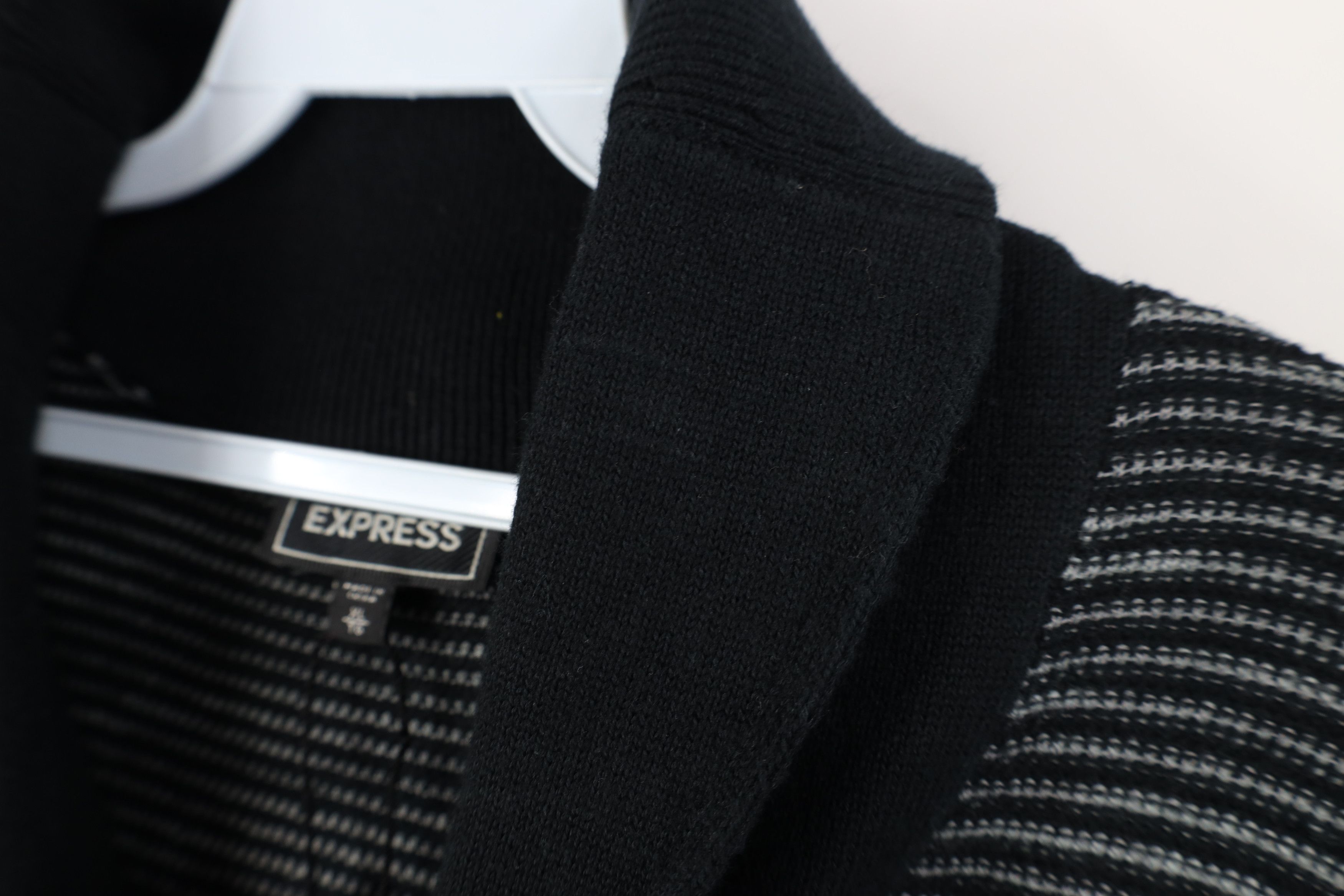Express New Express Knit Full Zip Shawl Cardigan Sweater Black Size US XL / EU 56 / 4 - 8 Thumbnail