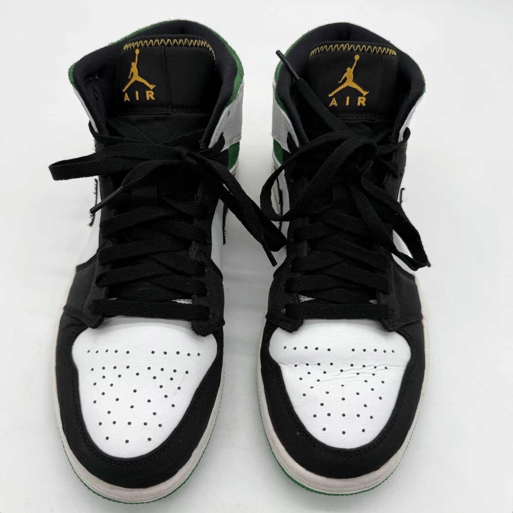 Jordan Brand Nike Air Jordan 1 Mid SE Oakland Men's 8.5 White/Laser Orange/Black/Lucky Green Sneakers 852542-101 Size US 9 / EU 42 - 2 Thumbnail